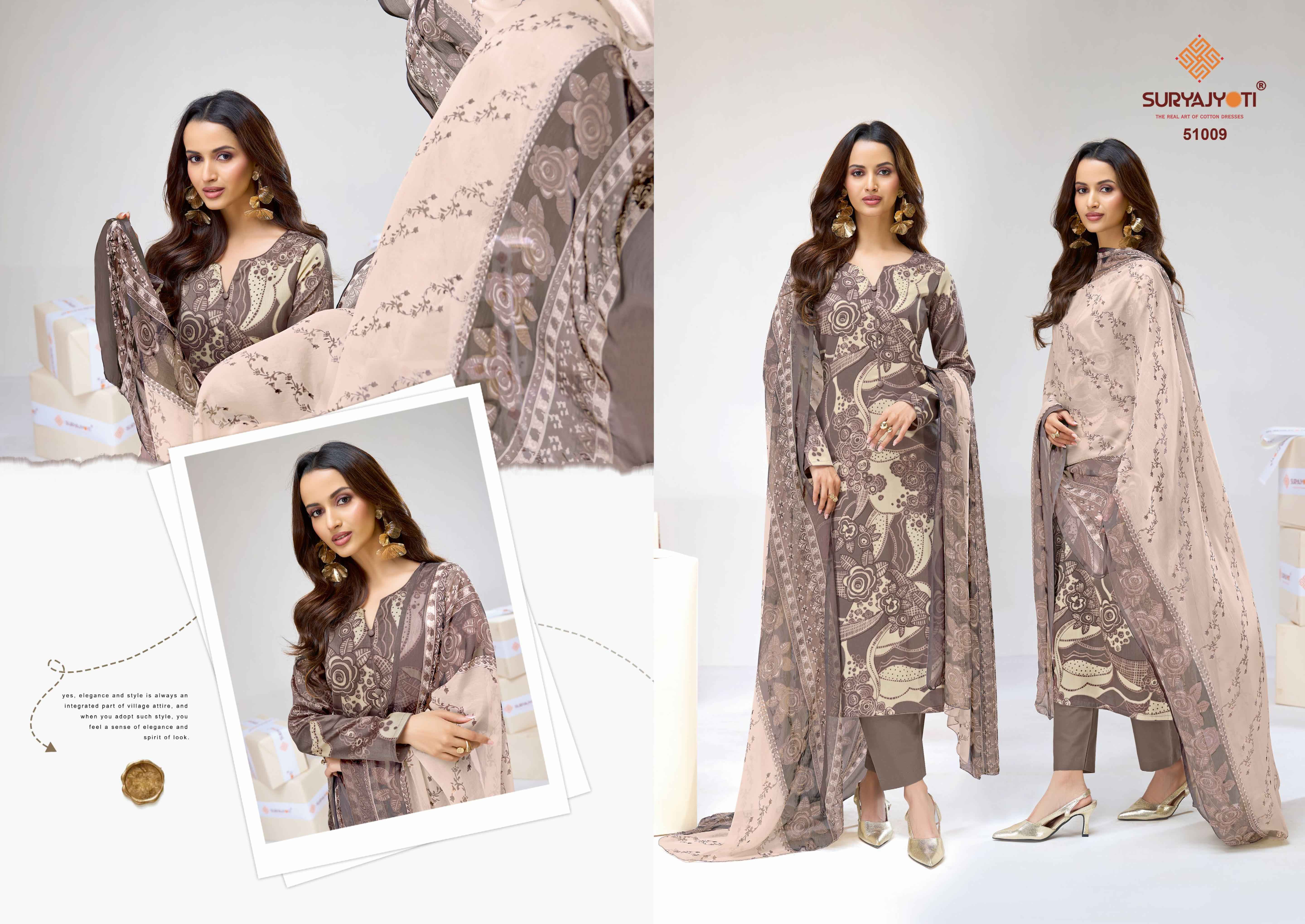 Suryajyoti Naishaa Vol 51 Jaam Satin Dress Material Wholesale Price ( 10 Pcs Catalogue )
