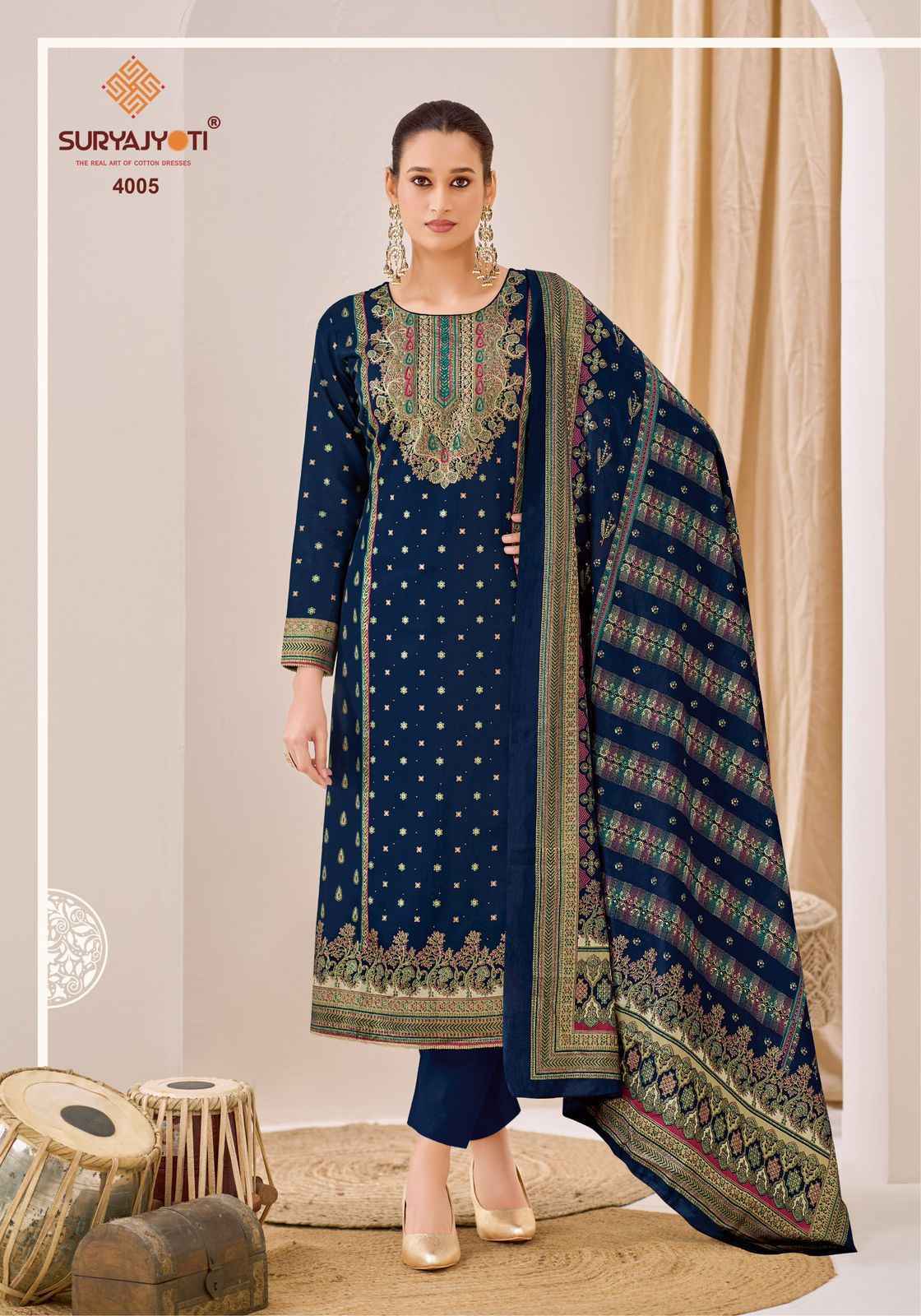 Suryajyoti Pallavi Advance Vol 4 Jam Satin Dress Material Wholesale Price ( 6 pcs Catalogue )