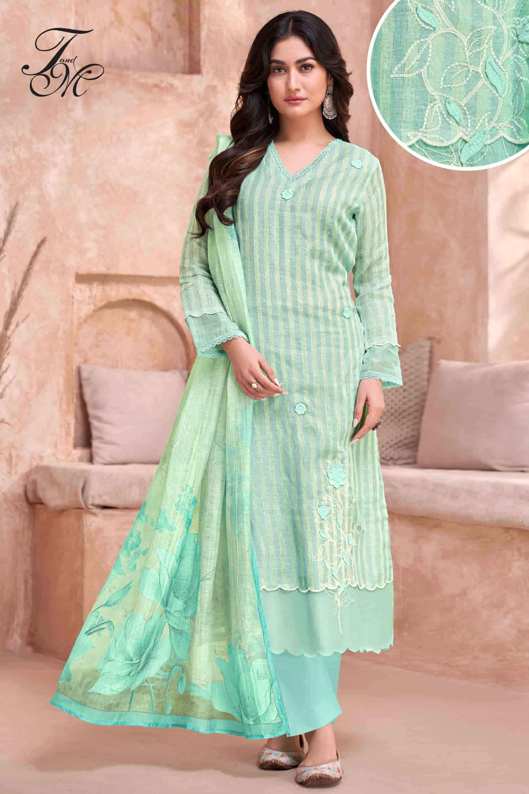 T And M Designer Nayab Pure Linen Dress Collection ( 4 Pcs Catalog )
