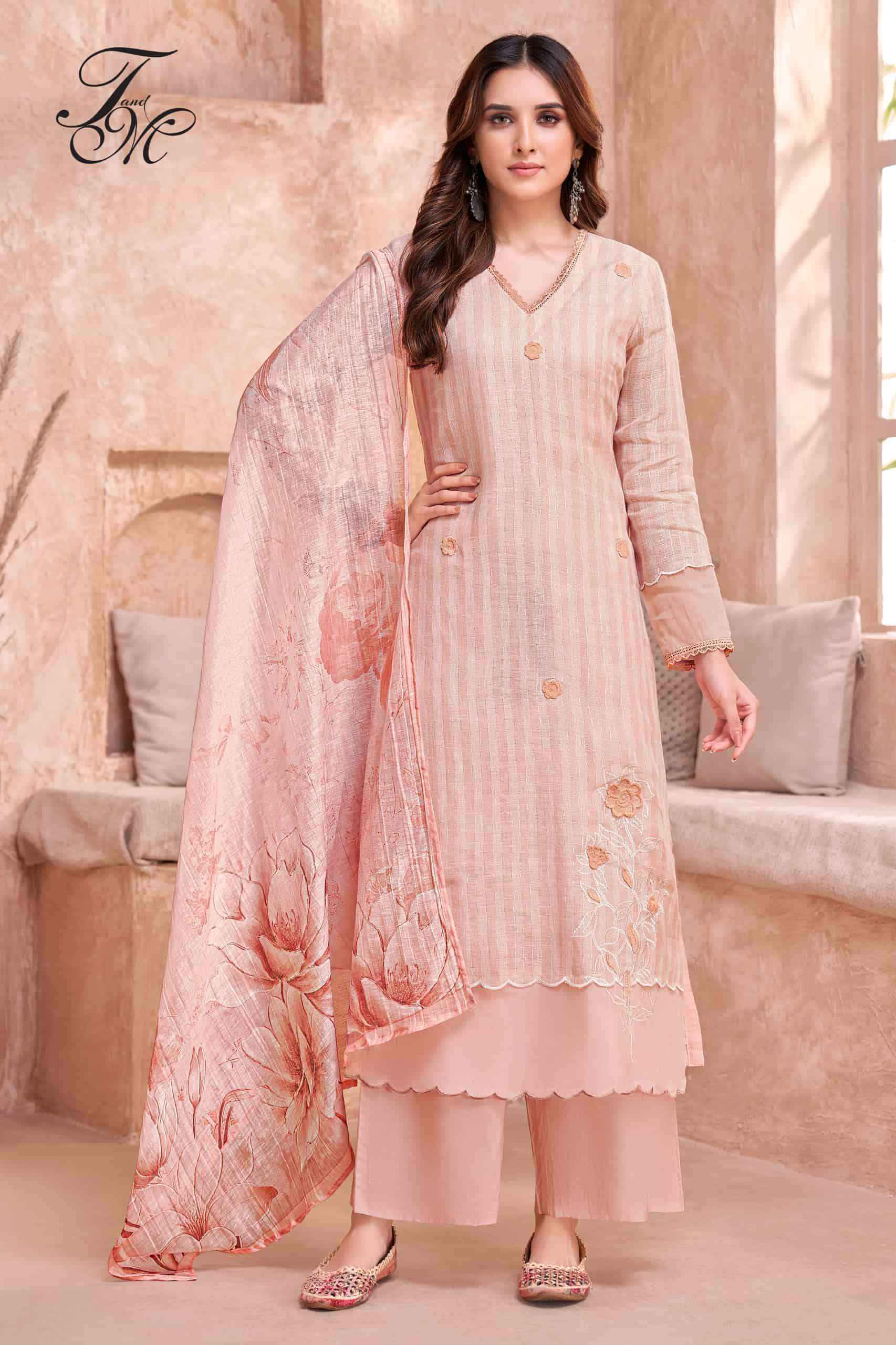 T And M Designer Nayab Pure Linen Dress Collection ( 4 Pcs Catalog )