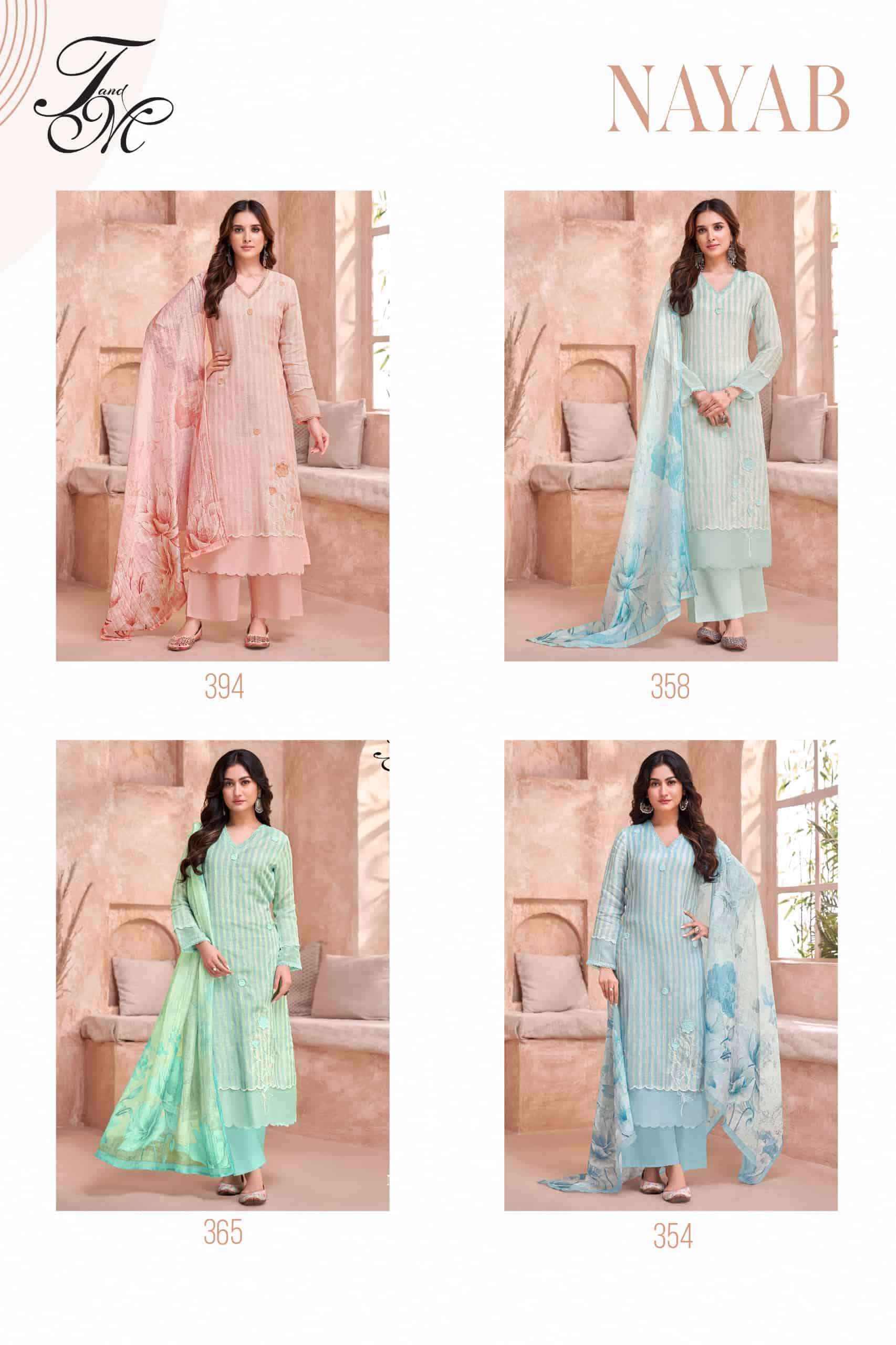 T And M Designer Nayab Pure Linen Dress Collection ( 4 Pcs Catalog )