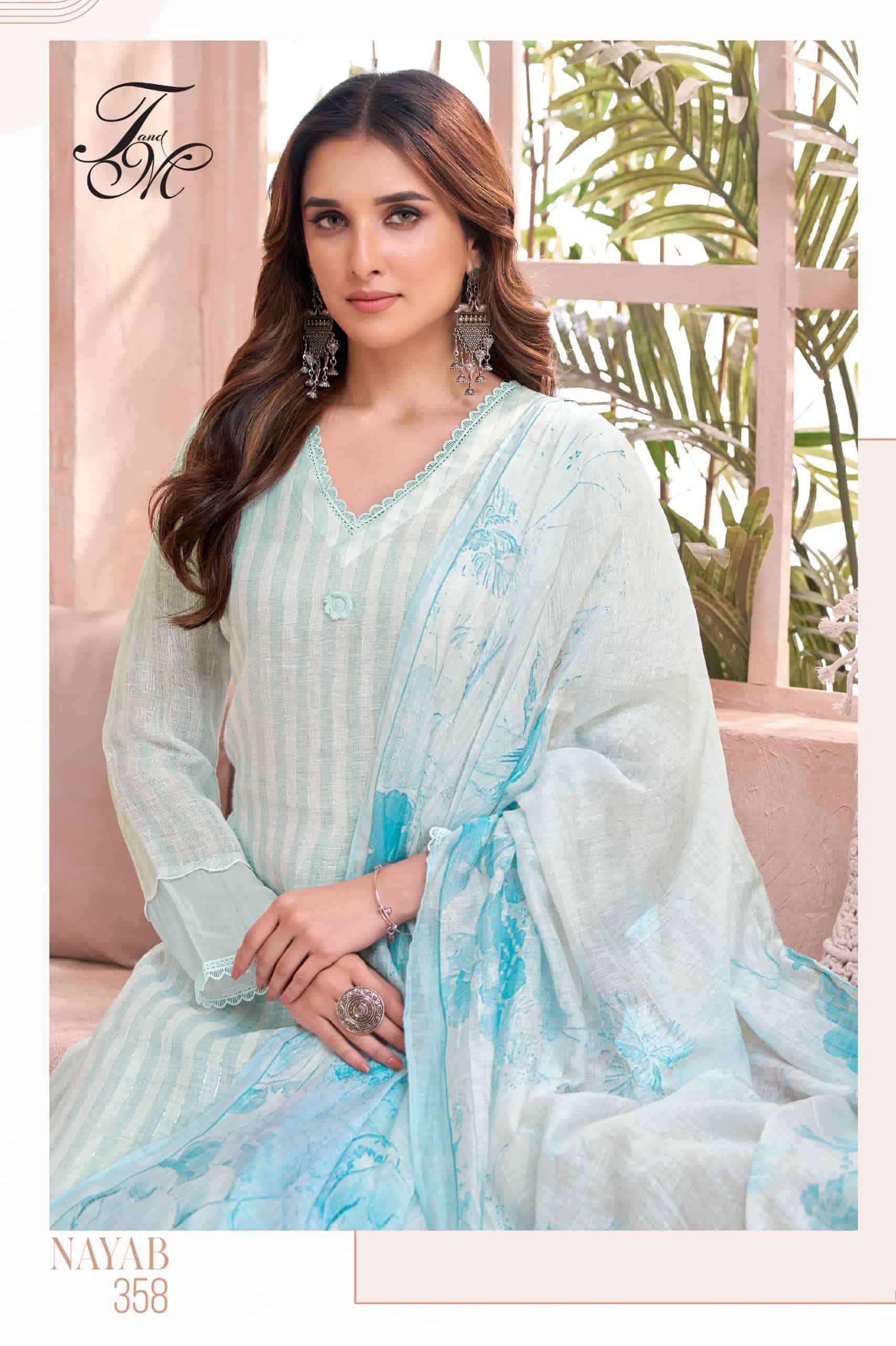 T And M Designer Nayab Pure Linen Dress Collection ( 4 Pcs Catalog )