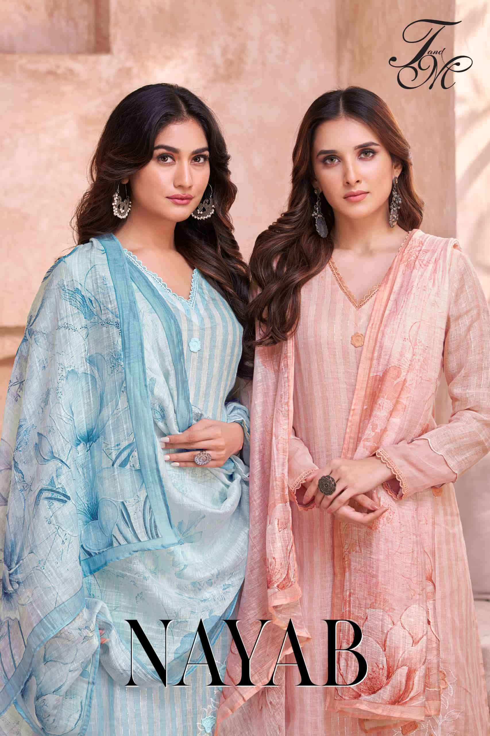 T And M Designer Nayab Pure Linen Dress Collection ( 4 Pcs Catalog )