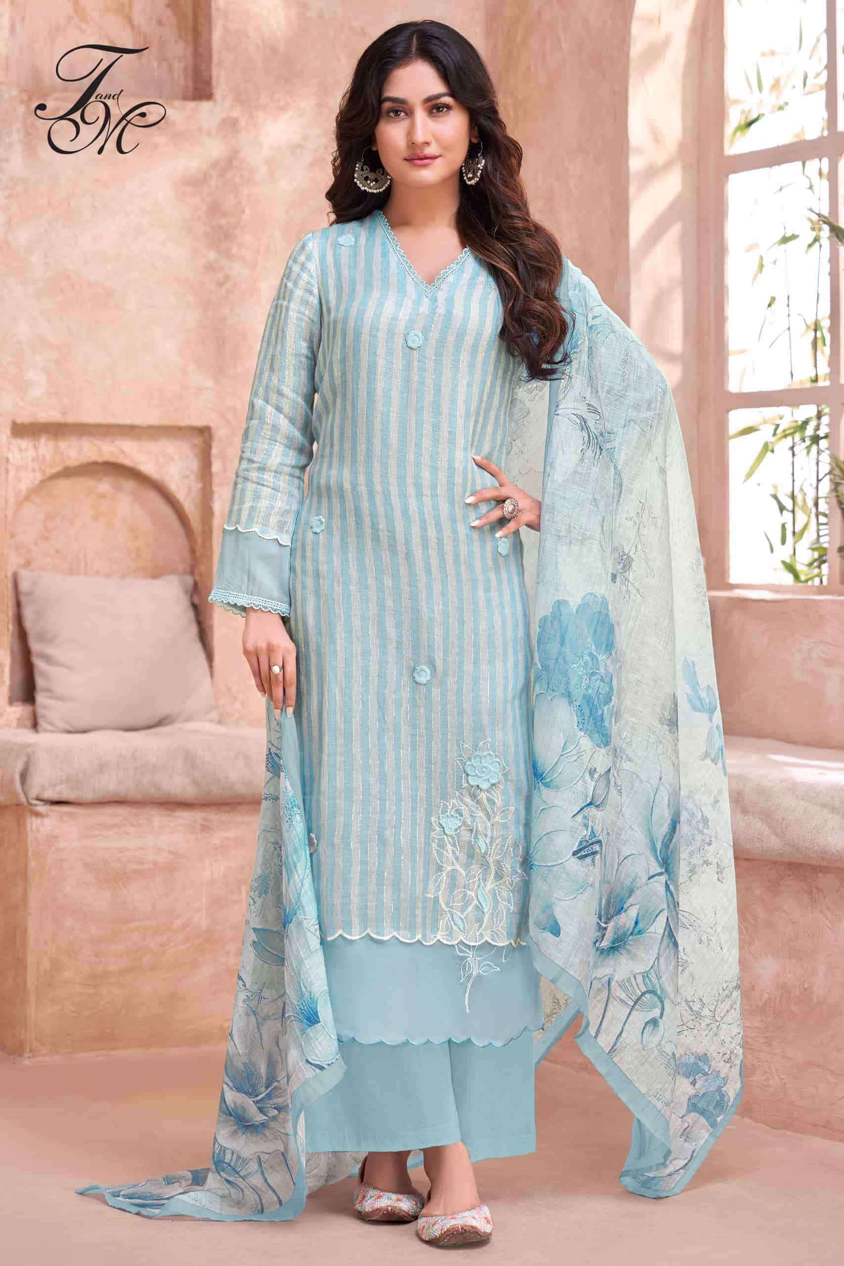 T And M Designer Nayab Pure Linen Dress Collection ( 4 Pcs Catalog )