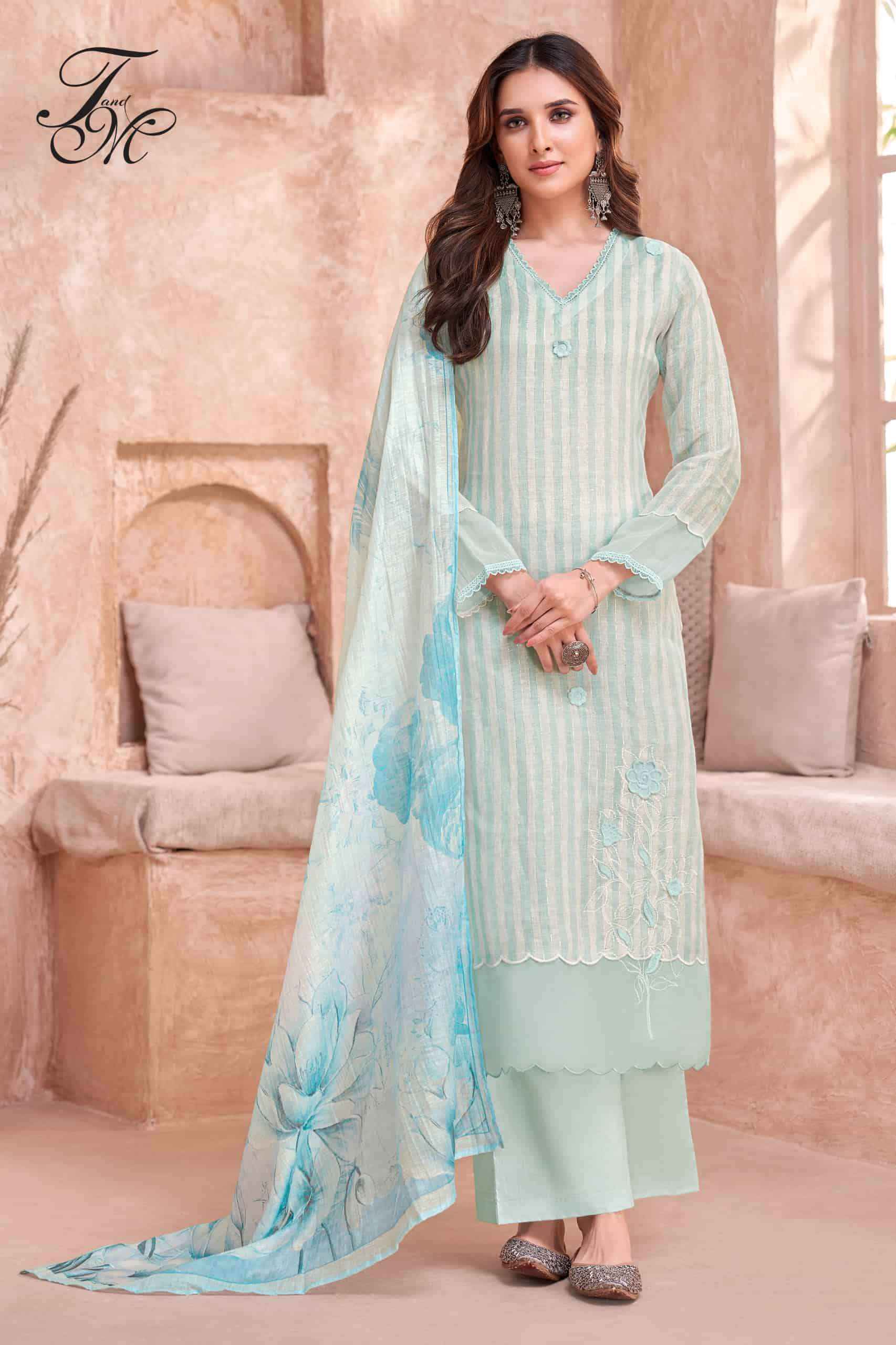 T And M Designer Nayab Pure Linen Dress Collection ( 4 Pcs Catalog )