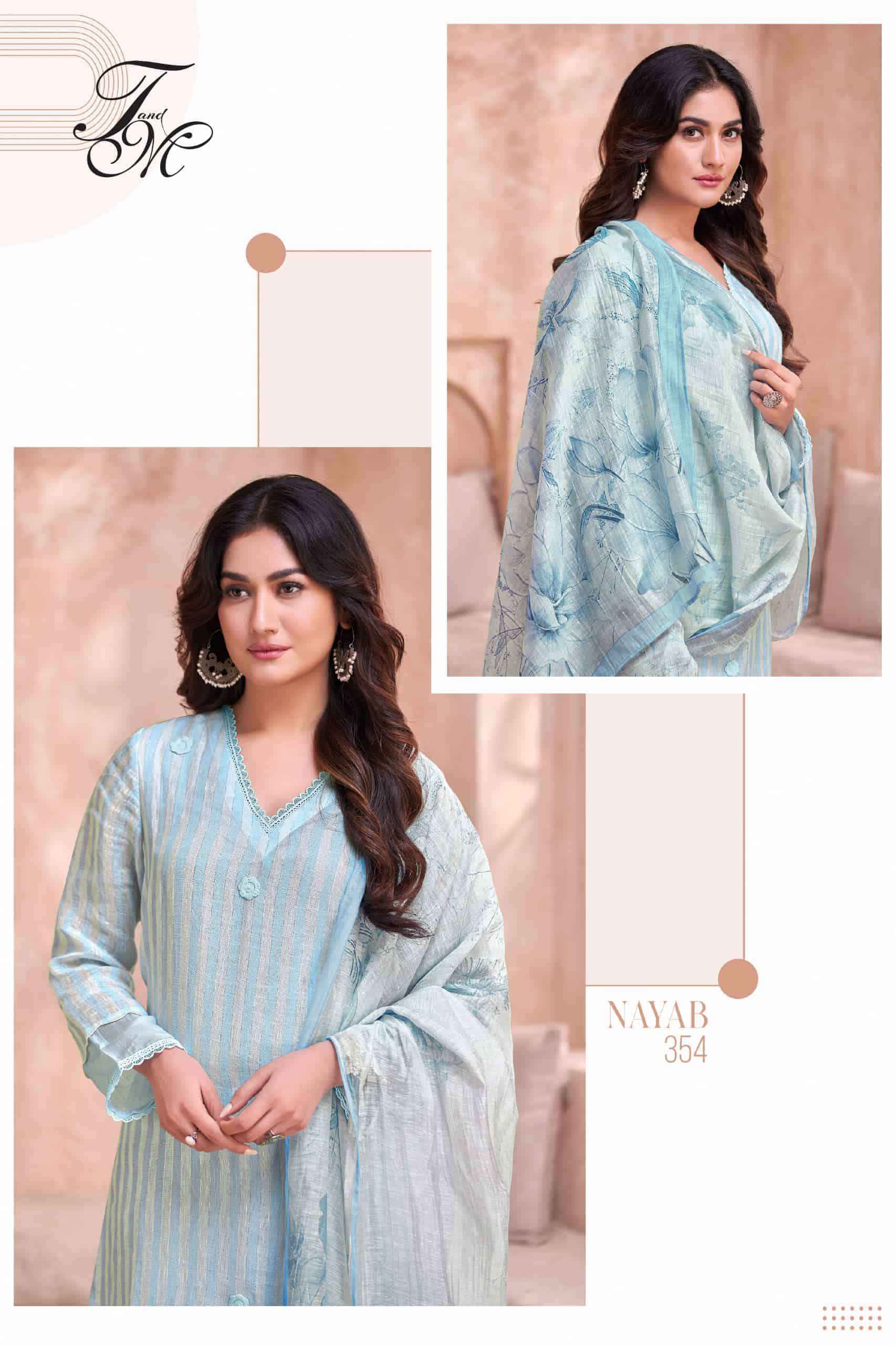 T And M Designer Nayab Pure Linen Dress Collection ( 4 Pcs Catalog )
