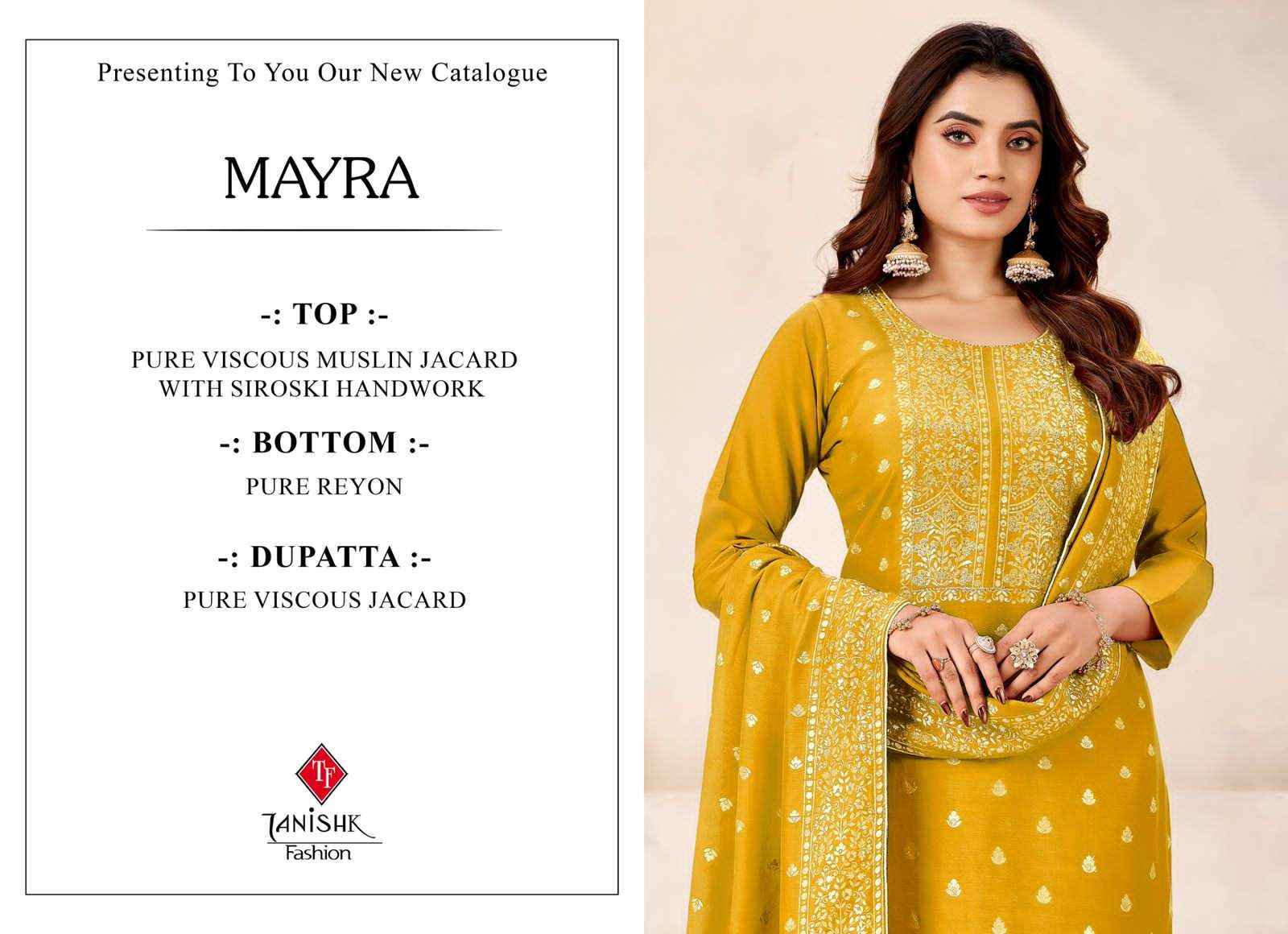 Tanishk Fashion Mayra Pure Muslin Jacquard Dress Material Wholesale Online Price ( 4 Pcs Catalogue )
