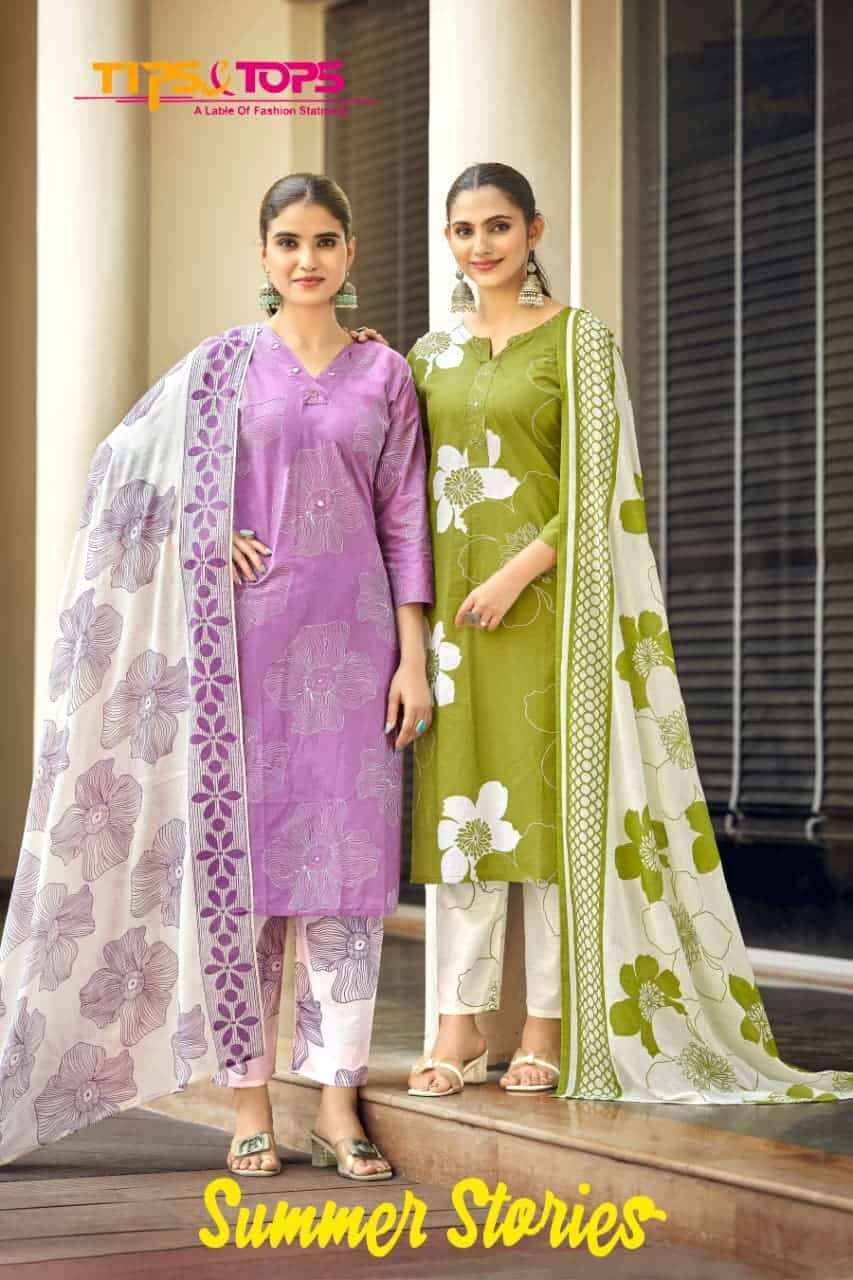 Tips And Tops Summer Stories Cotton Readymade Suits Wholesale Price ( 6 Pcs Catalogue )