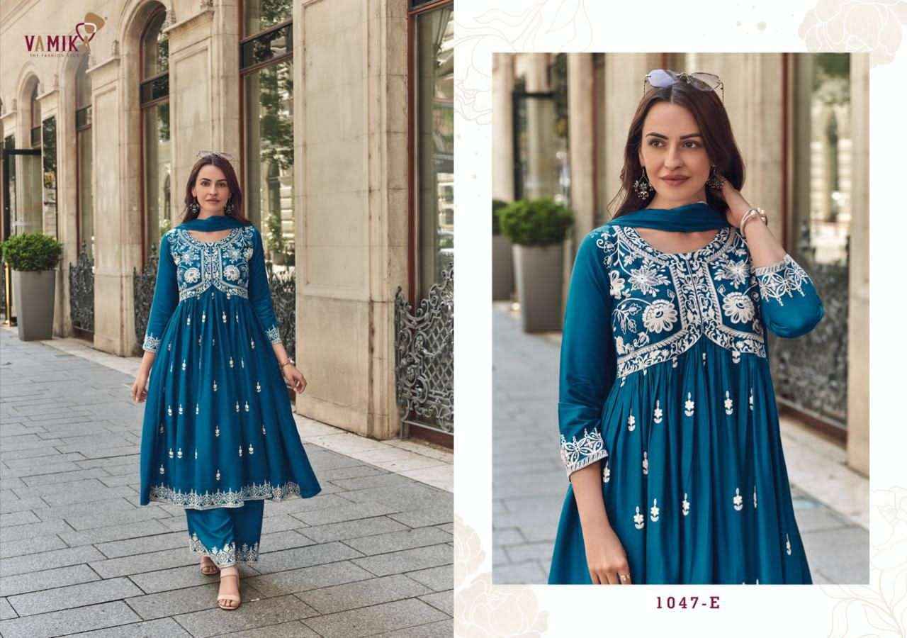 Vamika Lakhnavi Vol 8 Gold Havy Reyon Readymade Collection ( 4 Pcs Catalogue )