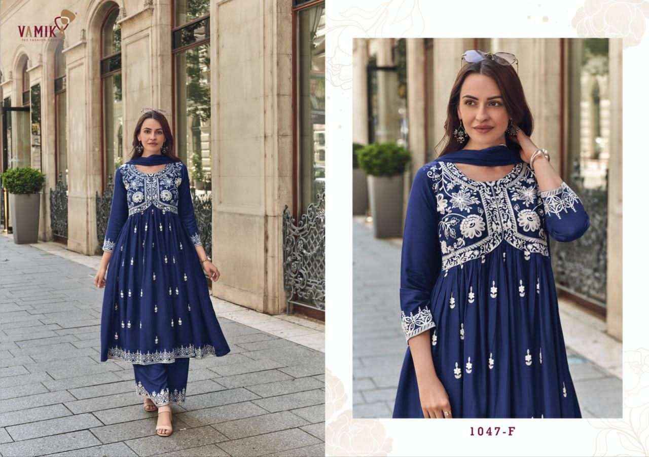 Vamika Lakhnavi Vol 8 Gold Havy Reyon Readymade Collection ( 4 Pcs Catalogue )