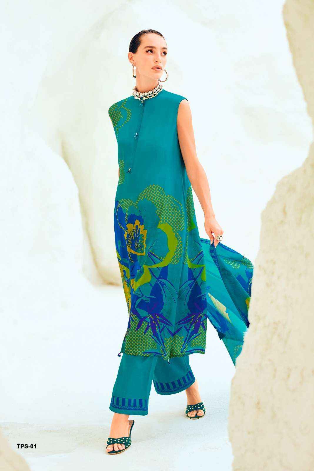 Varsha The Print Stories Discostar Digital Printed Crape Silk Suit Collection ( 4 Pcs Catalog )