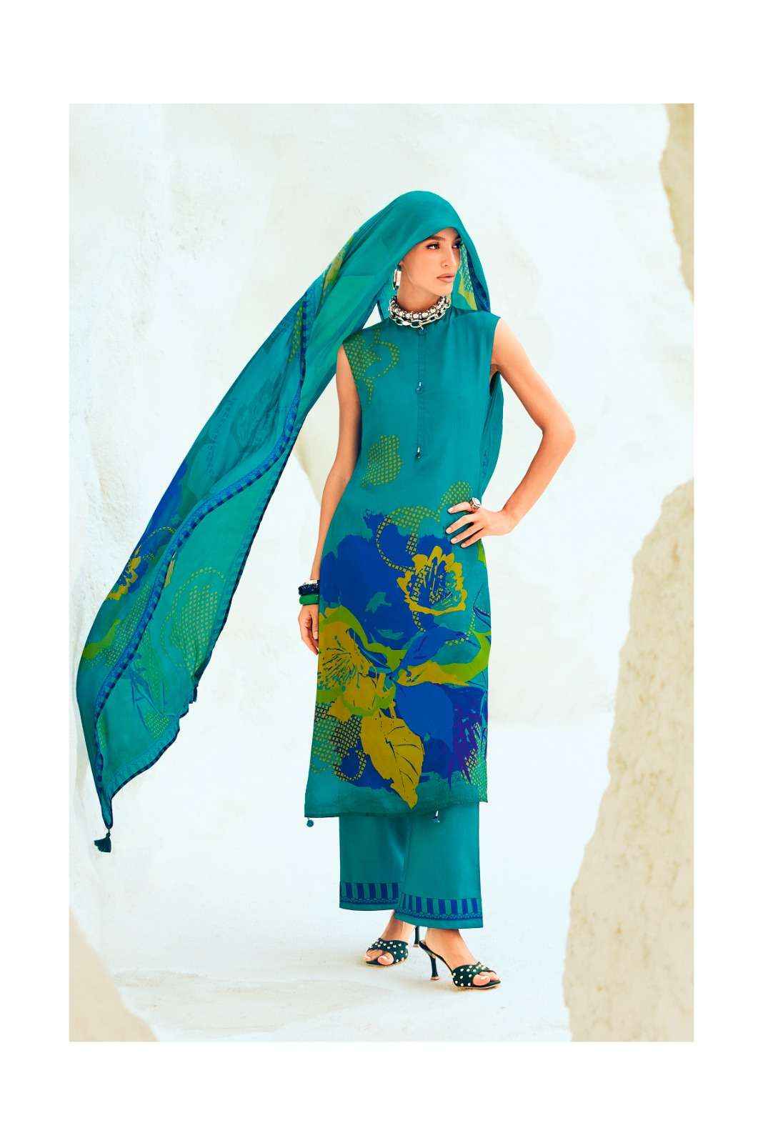 Varsha The Print Stories Discostar Digital Printed Crape Silk Suit Collection ( 4 Pcs Catalog )