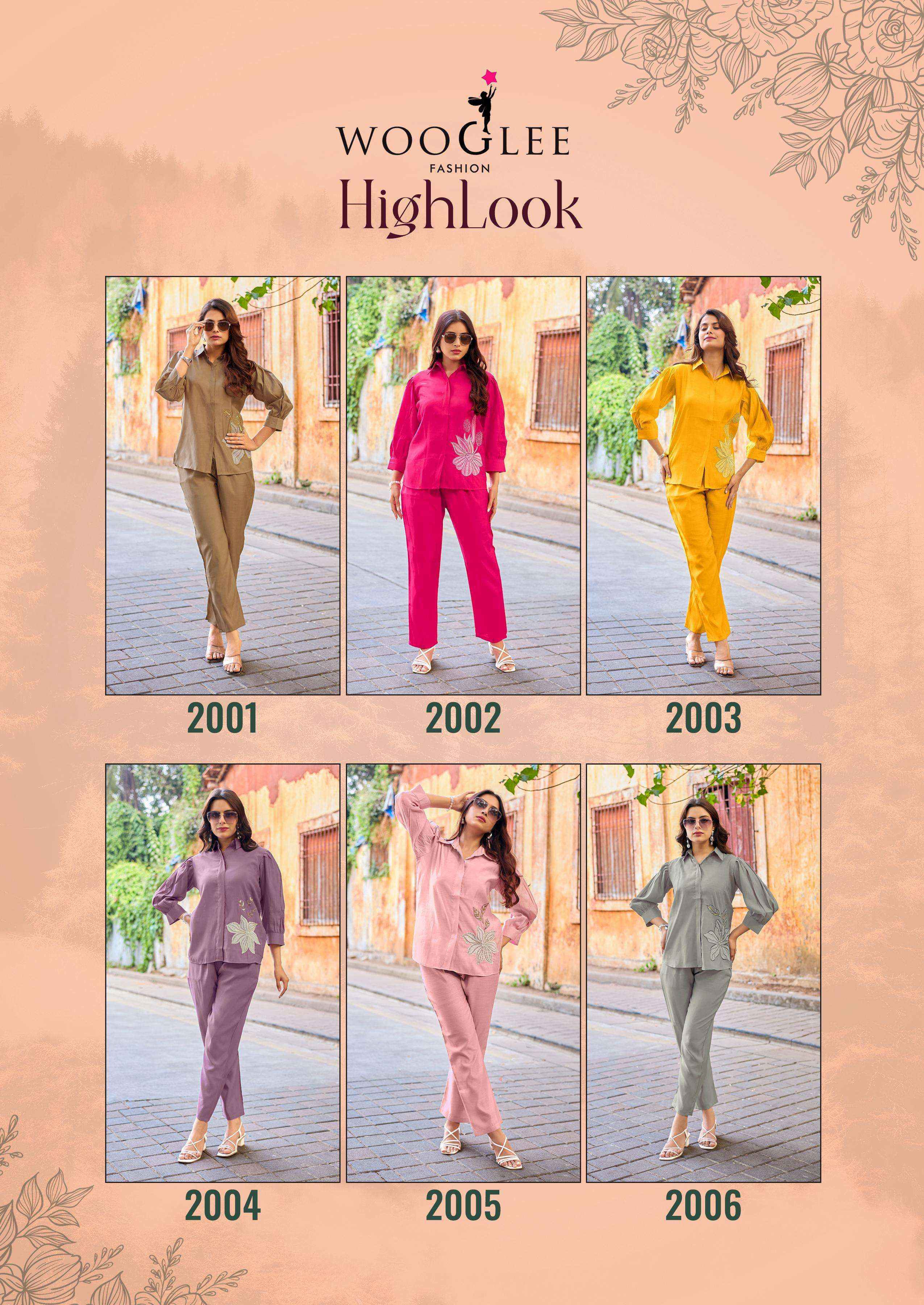 Wooglee High Look Viscose Silk Co ord Set Wholesale Price ( 6 pcs Catalogue )