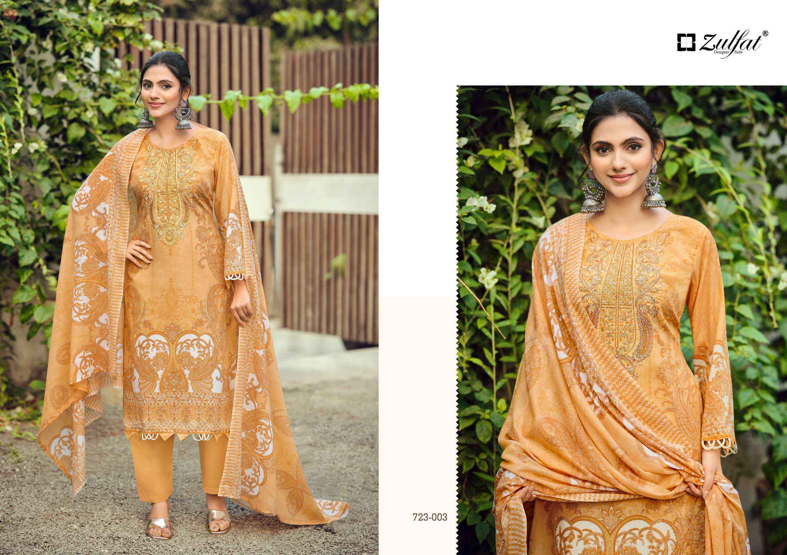 Zulfat Designer Firdaus Vol 2 Cotton Dress Material Wholesale Online Price ( 4 pcs Catalogue )