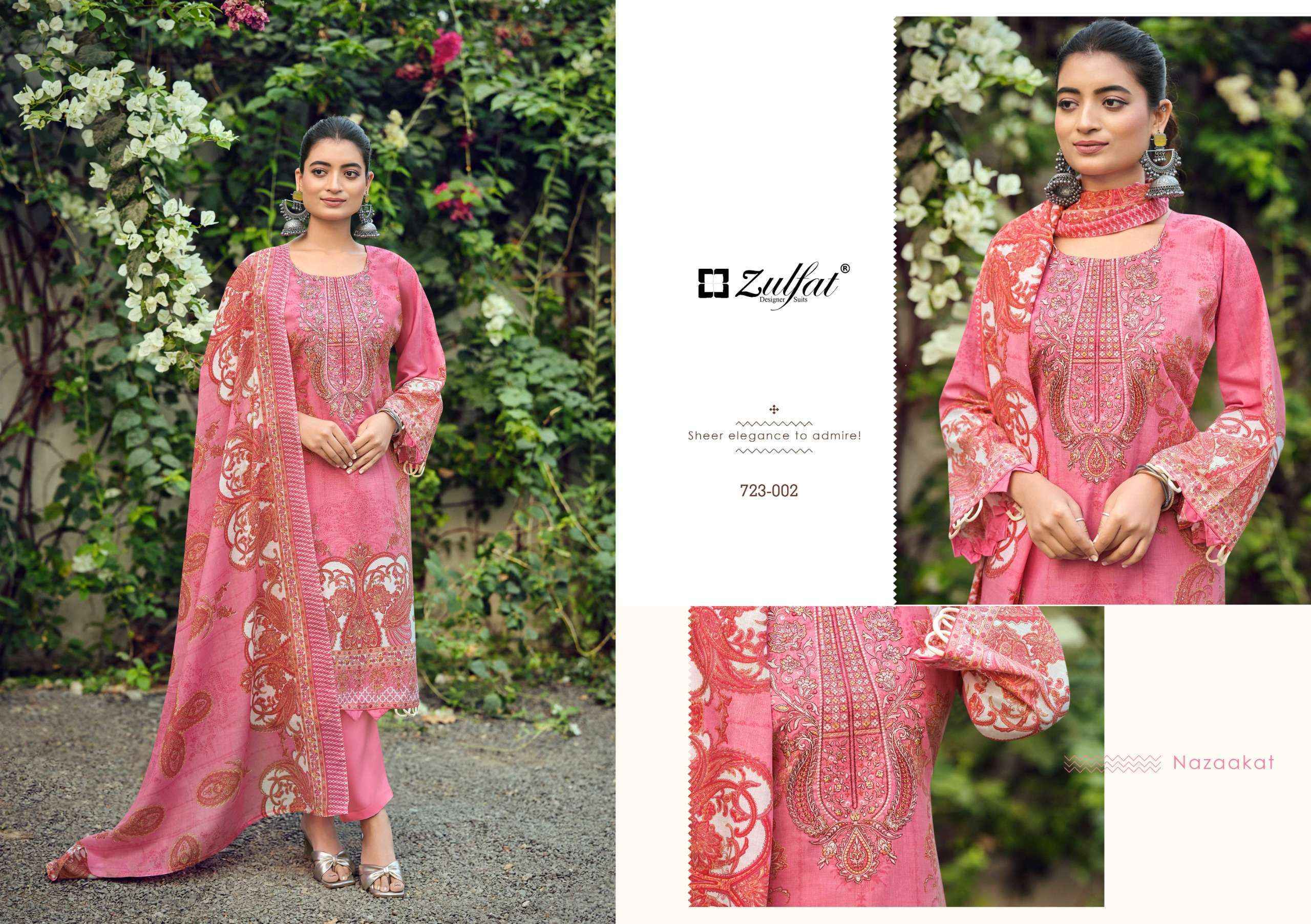 Zulfat Designer Firdaus Vol 2 Cotton Dress Material Wholesale Online Price ( 4 pcs Catalogue )