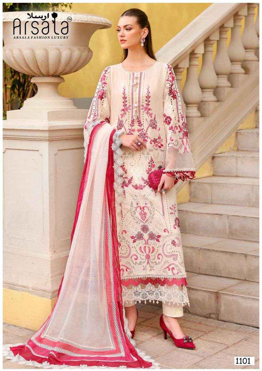 Arsala Amira Vol 11 Pure Lawn Cotton Pakistani Dress Material Wholesale Price ( 6 Pcs Catalogue )