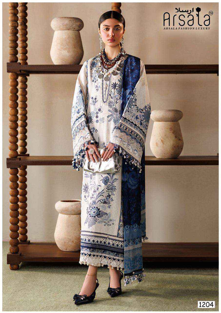 Arsala Amira Vol 12 Pure lawn Cotton Kurti Pant Dupatta Set Collection ( 6 Pcs Catalog ) 