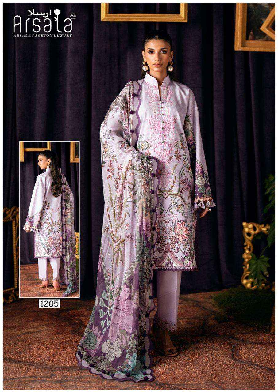 Arsala Amira Vol 12 Pure lawn Cotton Kurti Pant Dupatta Set Collection ( 6 Pcs Catalog ) 