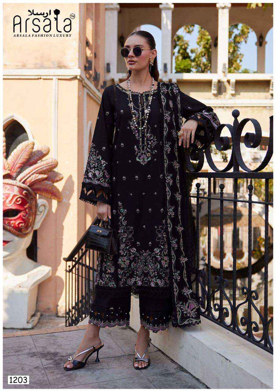 Arsala Amira Vol 12 Pure lawn Cotton Kurti Pant Dupatta Set Collection ( 6 Pcs Catalog ) 