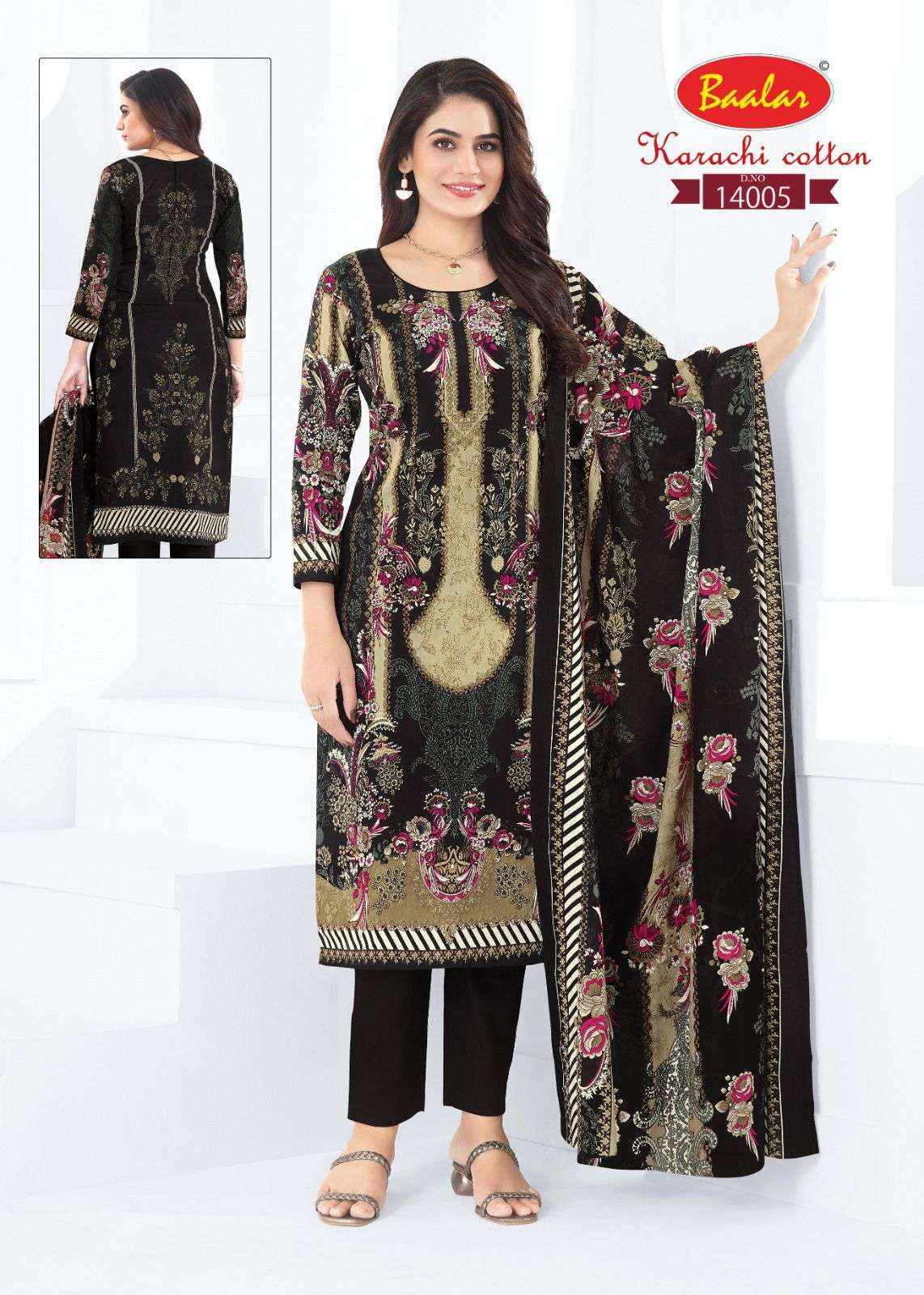 Baalar Cotton Karachi Cotton Vol 14 Unstitch Dress material Wholesale Price ( 12 Pcs Catalogue )