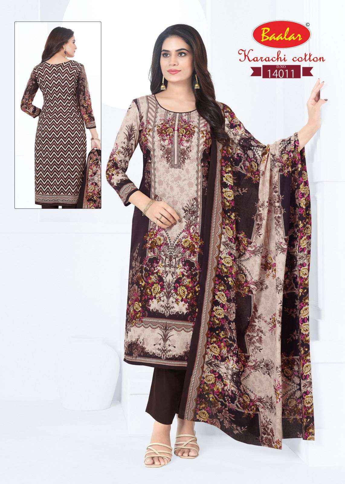 Baalar Cotton Karachi Cotton Vol 14 Unstitch Dress material Wholesale Price ( 12 Pcs Catalogue )