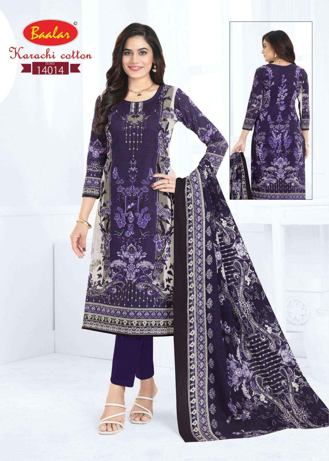 Baalar Cotton Karachi Cotton Vol 14 Unstitch Dress material Wholesale Price ( 12 Pcs Catalogue )