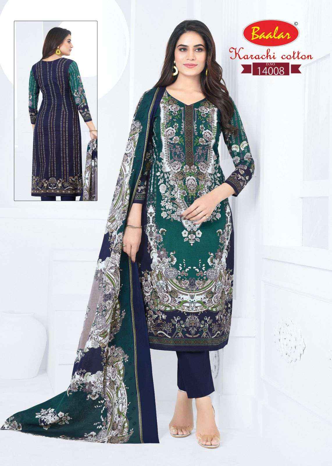Baalar Cotton Karachi Cotton Vol 14 Unstitch Dress material Wholesale Price ( 12 Pcs Catalogue )