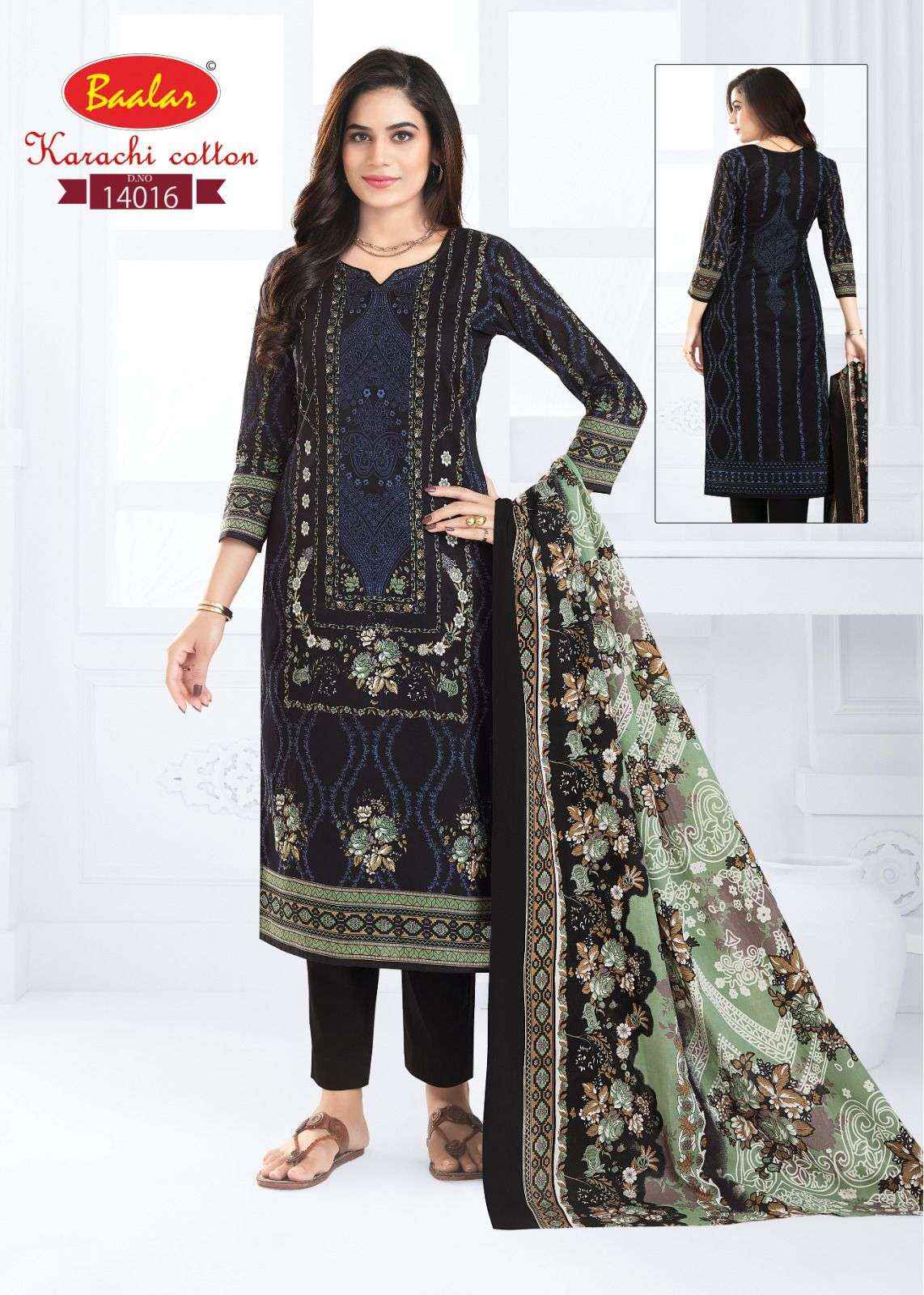 Baalar Cotton Karachi Cotton Vol 14 Unstitch Dress material Wholesale Price ( 12 Pcs Catalogue )