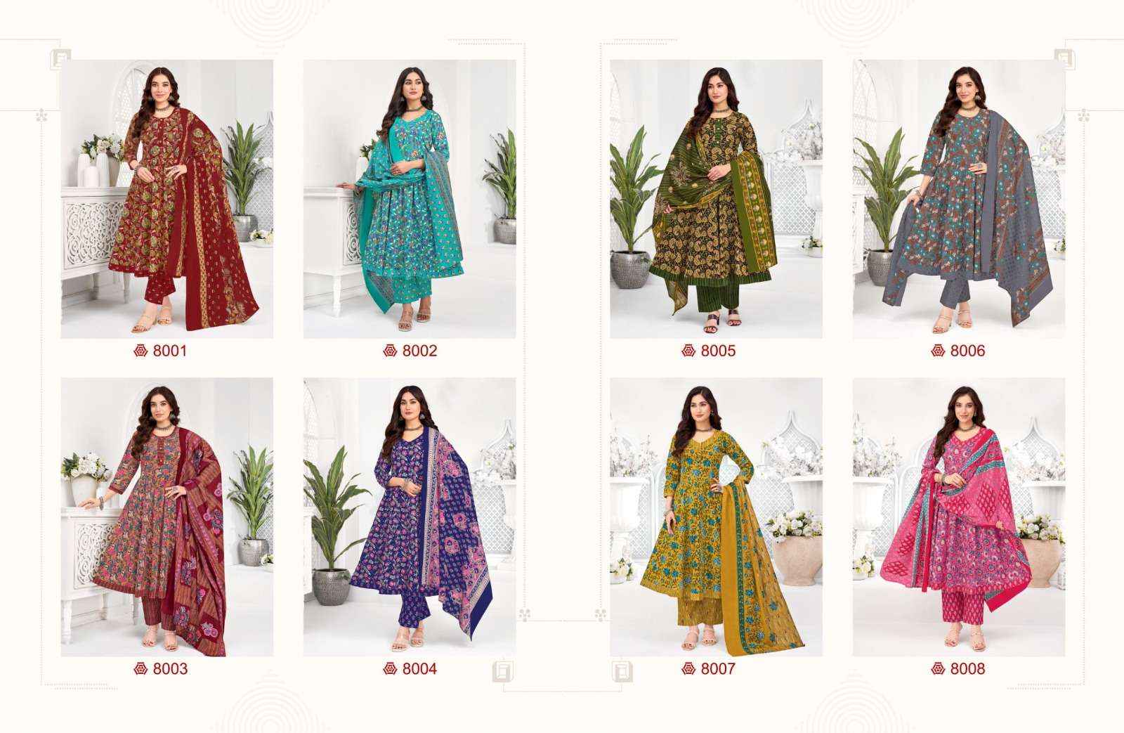 Balaji Cotton Anarkali Vol 8 Readymade Cotton Anarkali Dress Collection ( 8 Pcs Catalog )