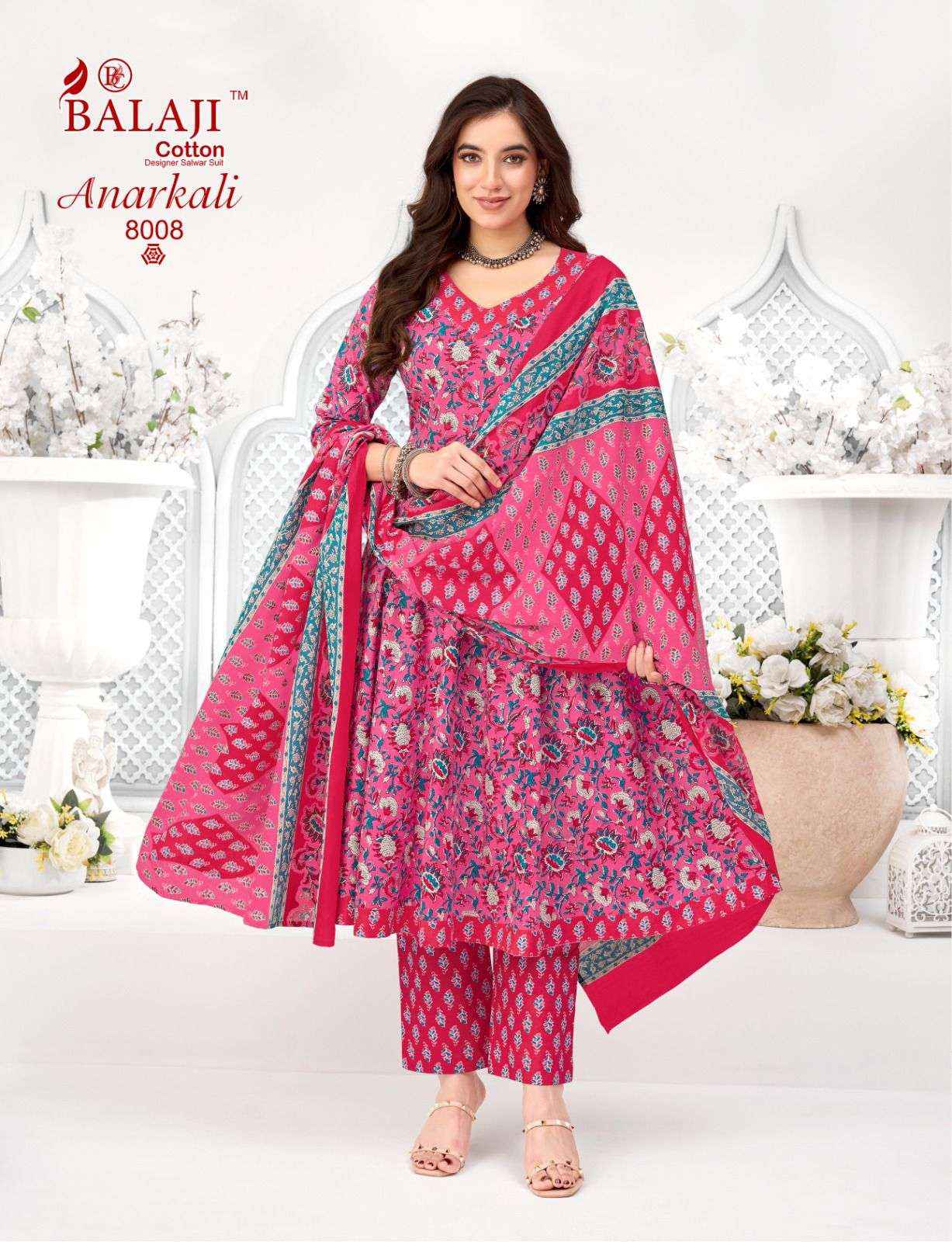 Balaji Cotton Anarkali Vol 8 Readymade Cotton Anarkali Dress Collection ( 8 Pcs Catalog )