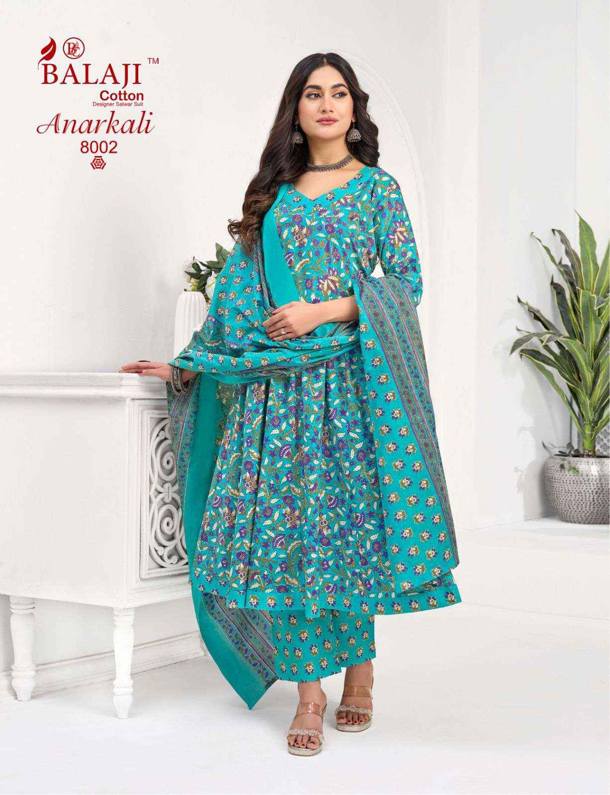Balaji Cotton Anarkali Vol 8 Readymade Cotton Anarkali Dress Collection ( 8 Pcs Catalog )