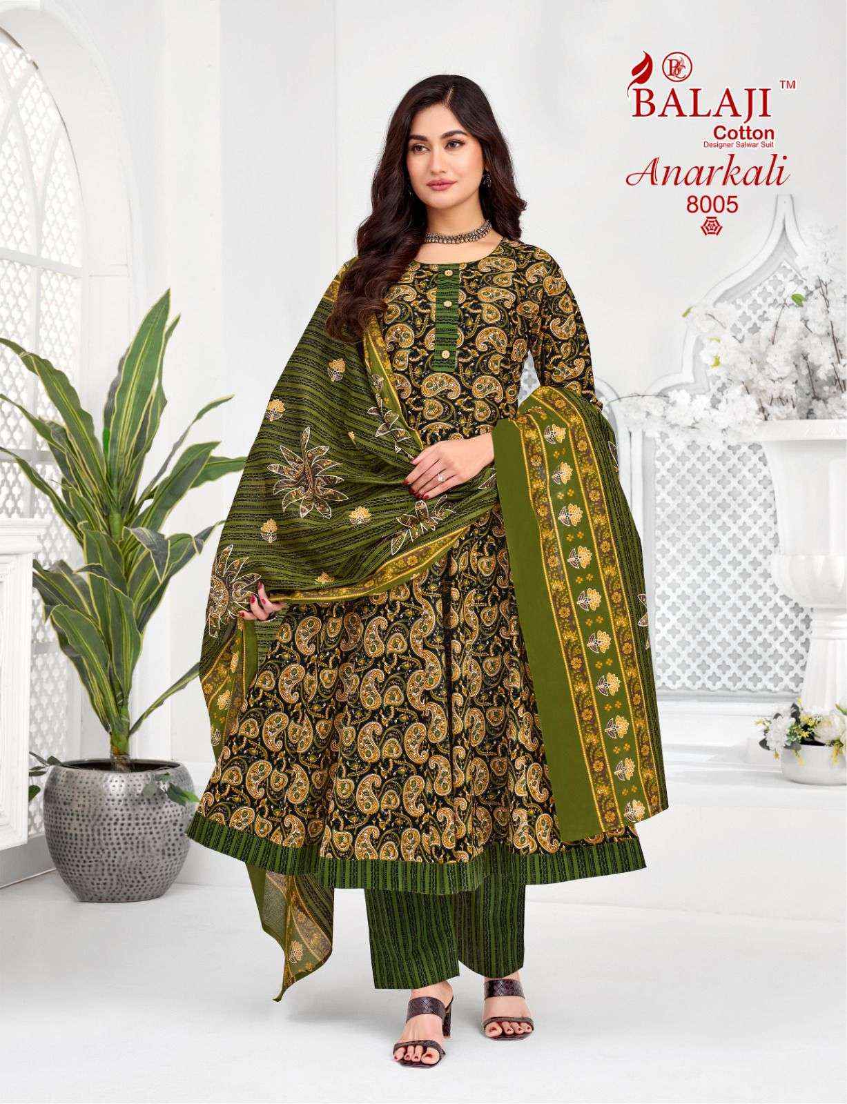 Balaji Cotton Anarkali Vol 8 Readymade Cotton Anarkali Dress Collection ( 8 Pcs Catalog )
