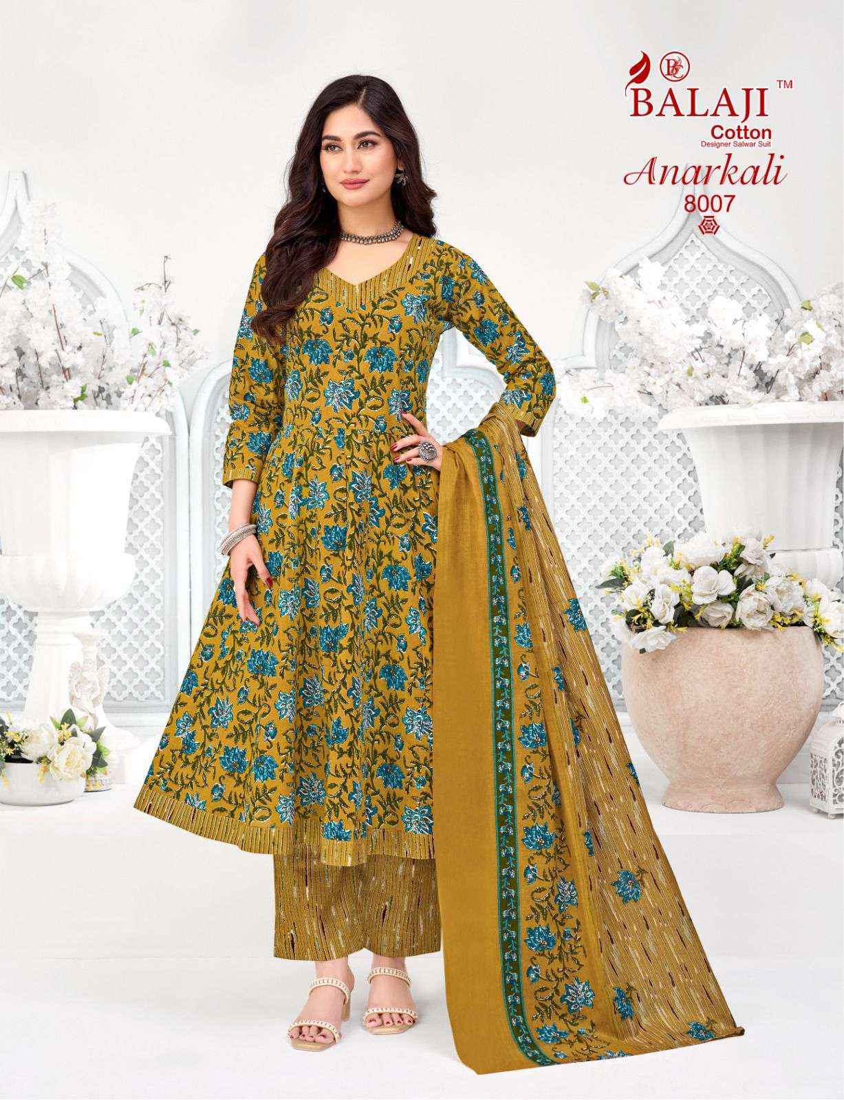 Balaji Cotton Anarkali Vol 8 Readymade Cotton Anarkali Dress Collection ( 8 Pcs Catalog )
