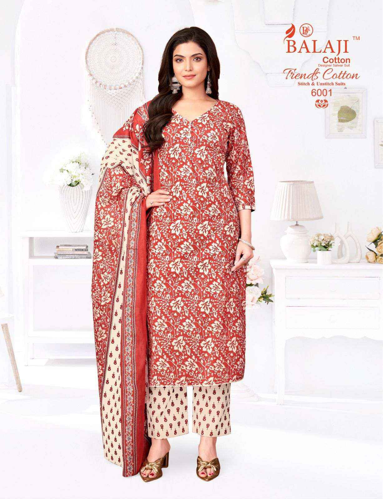 Balaji Trends Cotton Vol 6 Cotton Readymade Suits Wholesale Price ( 12 pcs Catalogue )