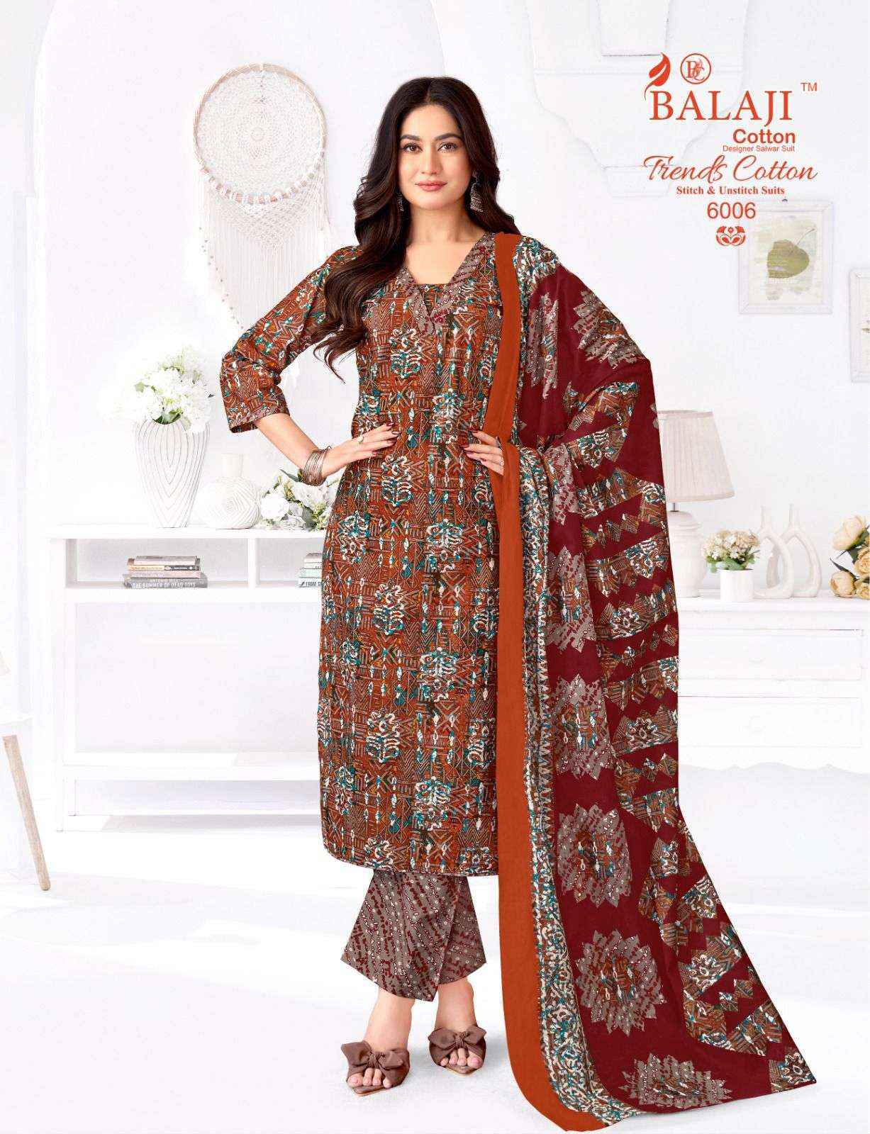 Balaji Trends Cotton Vol 6 Cotton Readymade Suits Wholesale Price ( 12 pcs Catalogue )