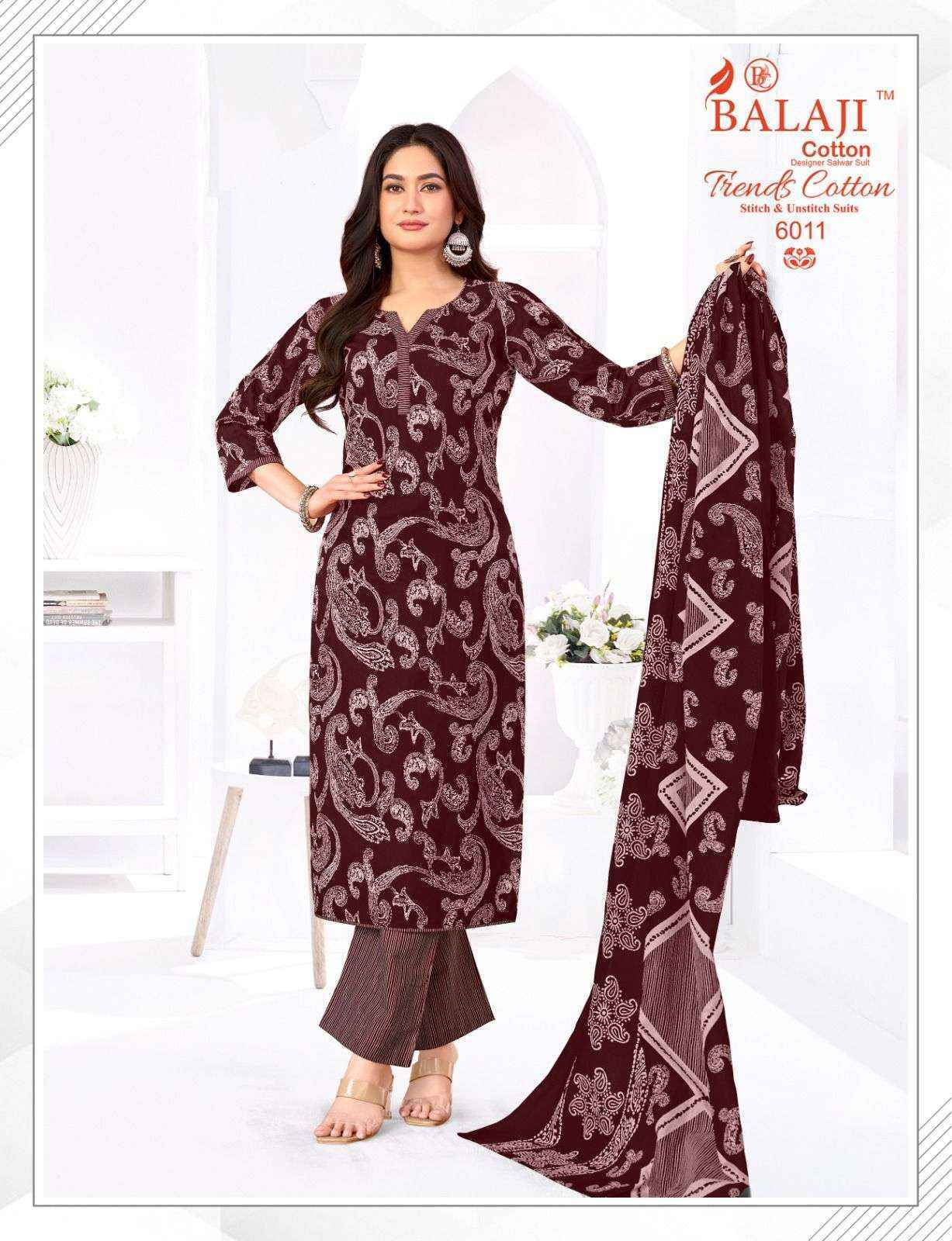 Balaji Trends Cotton Vol 6 Cotton Readymade Suits Wholesale Price ( 12 pcs Catalogue )