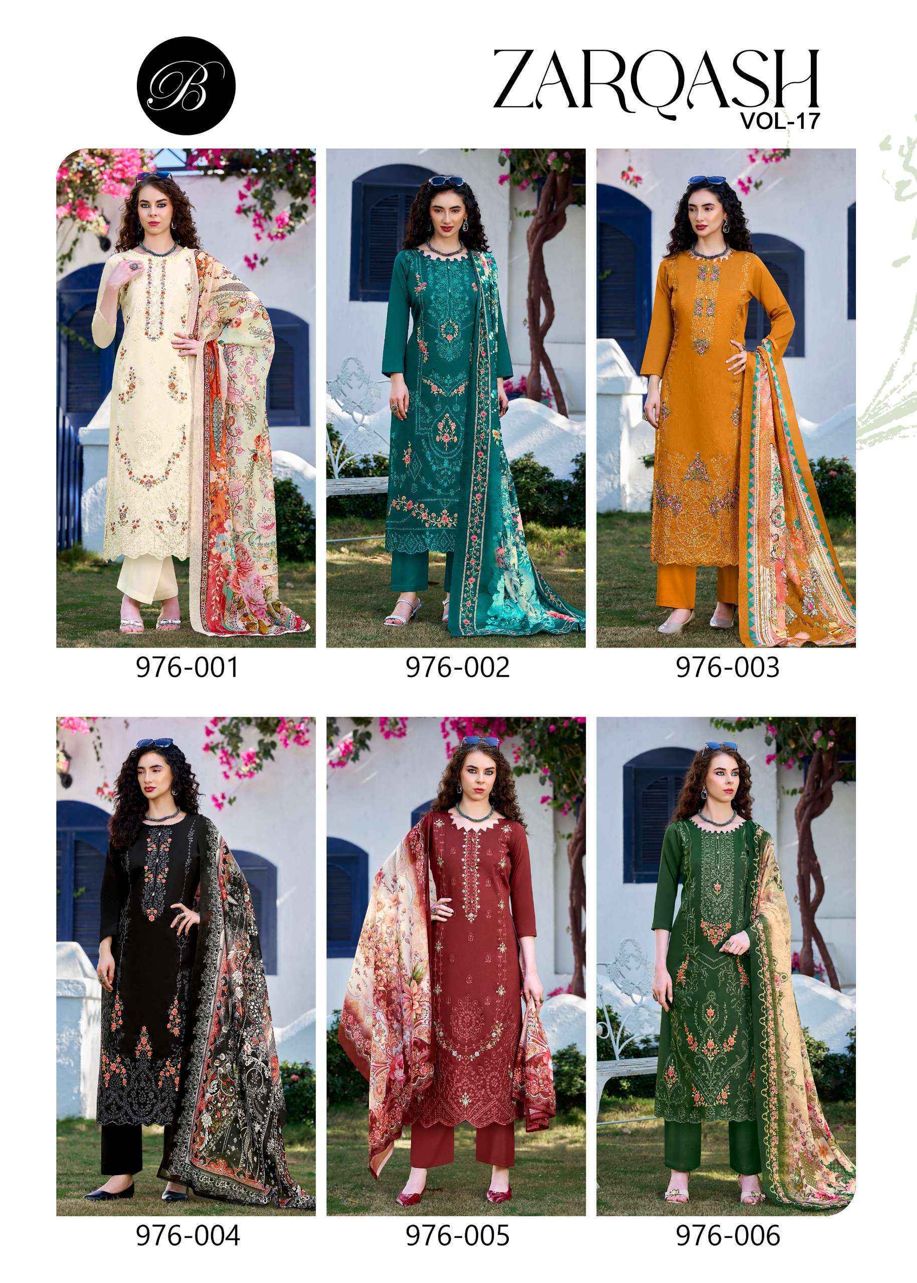 Belliza Zarqash Vol 17 Jam Cotton Dress Material Wholesale Price ( 6 pcs Catalogue )