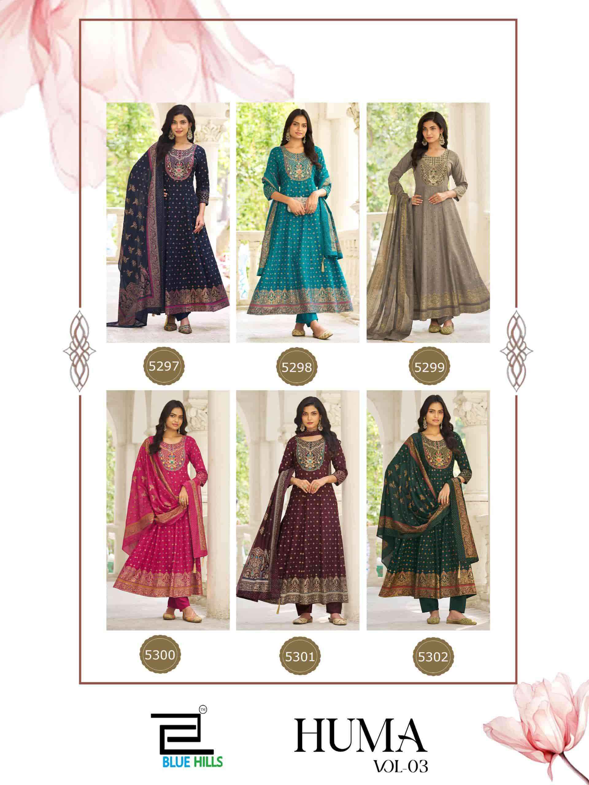 Blue Hills Huma Vol 3 Anarkali Suit Wholesale Price ( 6 Pcs Catalogue )