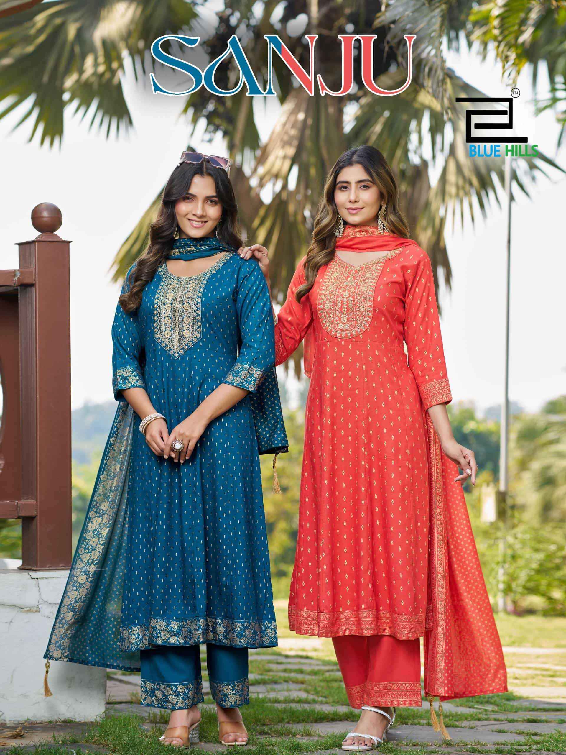 Blue Hills Sanju Rayon Readymade Suit Wholesale Price ( 6 Pcs Catalogue )