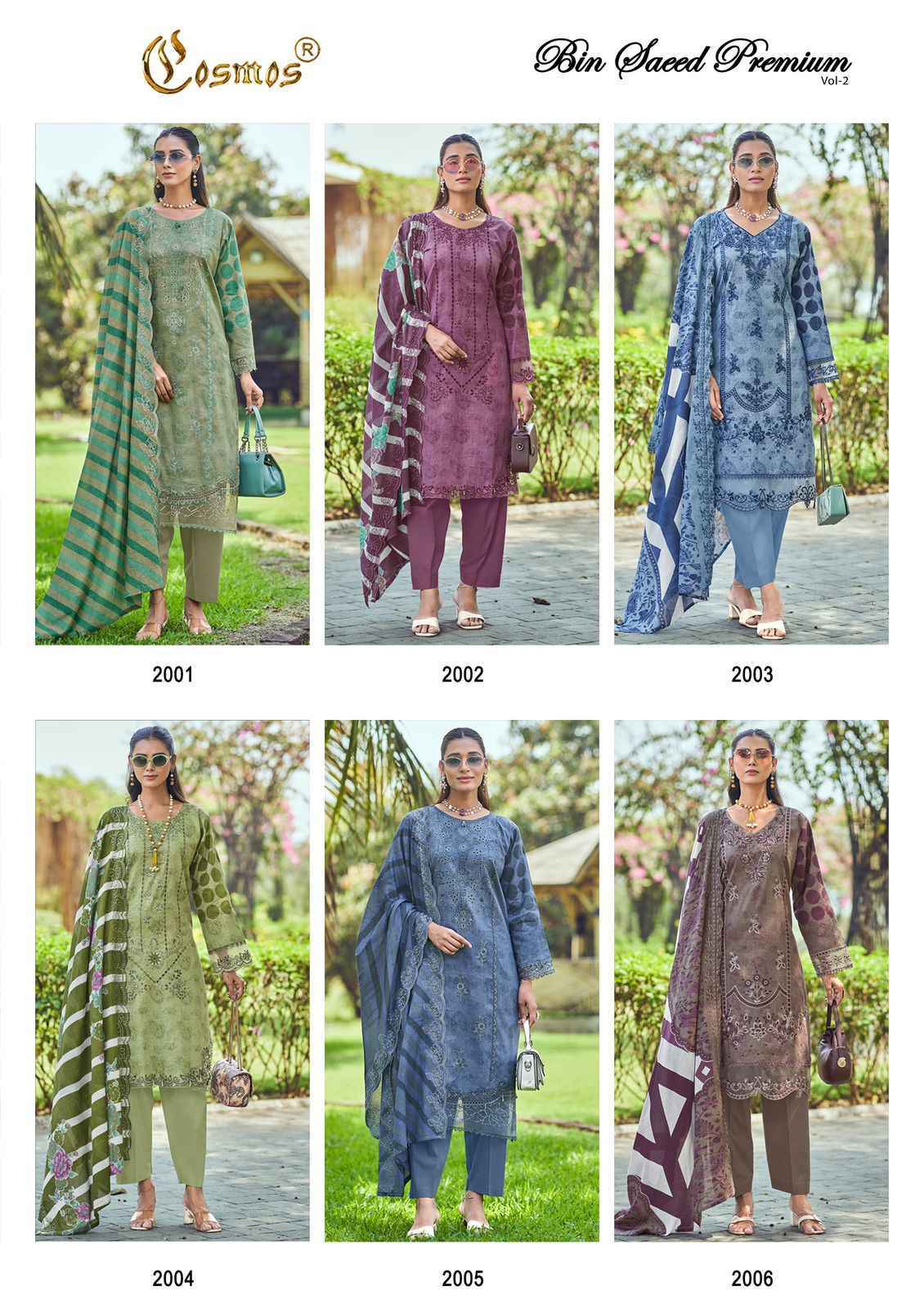Cosmos Bin Saeed Premium Vol 2 Cotton Dress Material Wholesale Price ( 6 pcs Catalogue )