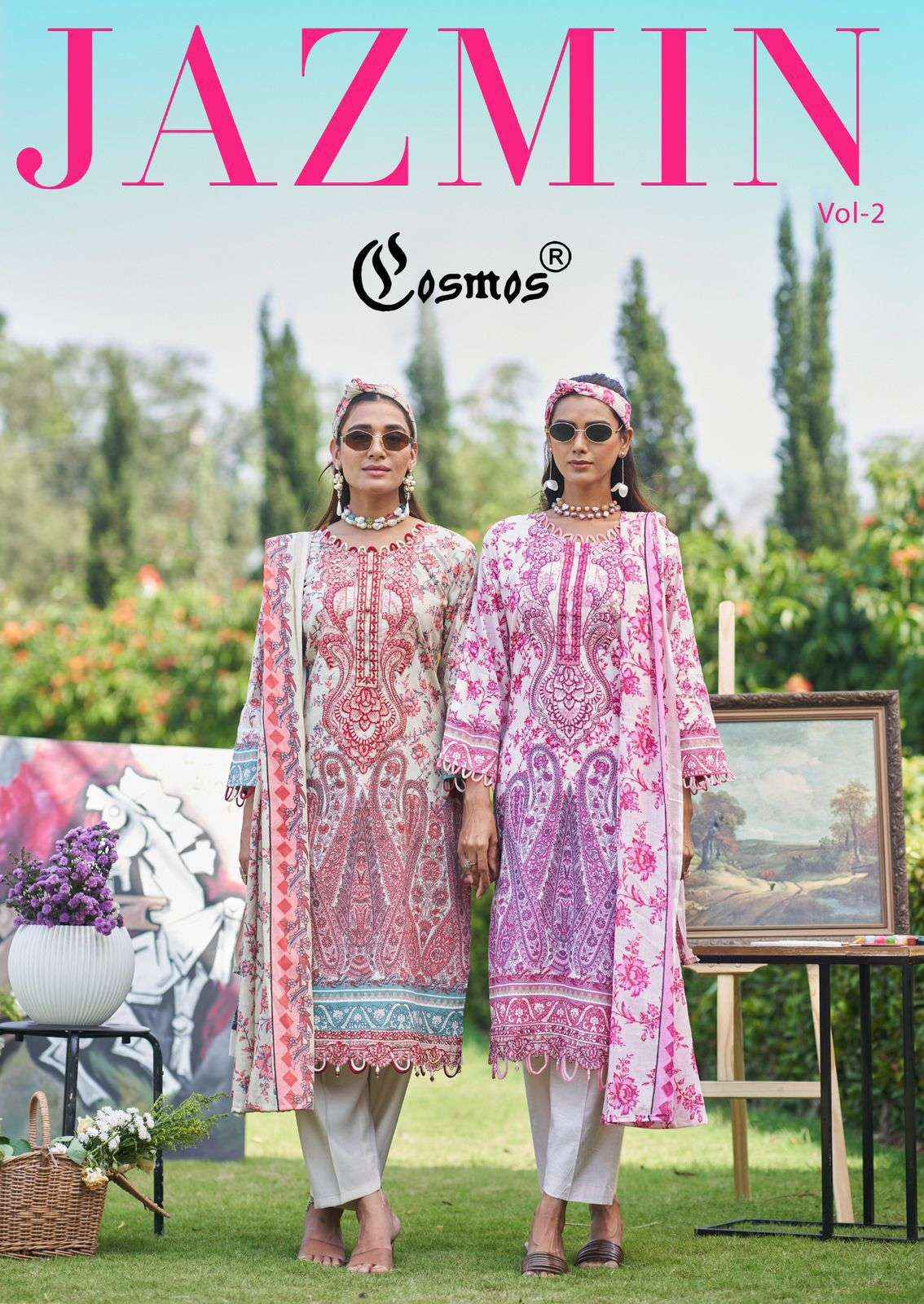 Cosmos fashion Jazmin Vol 2 Lawn Cotton Dress Material Wholesale price ( 6 pcs Catalogue )