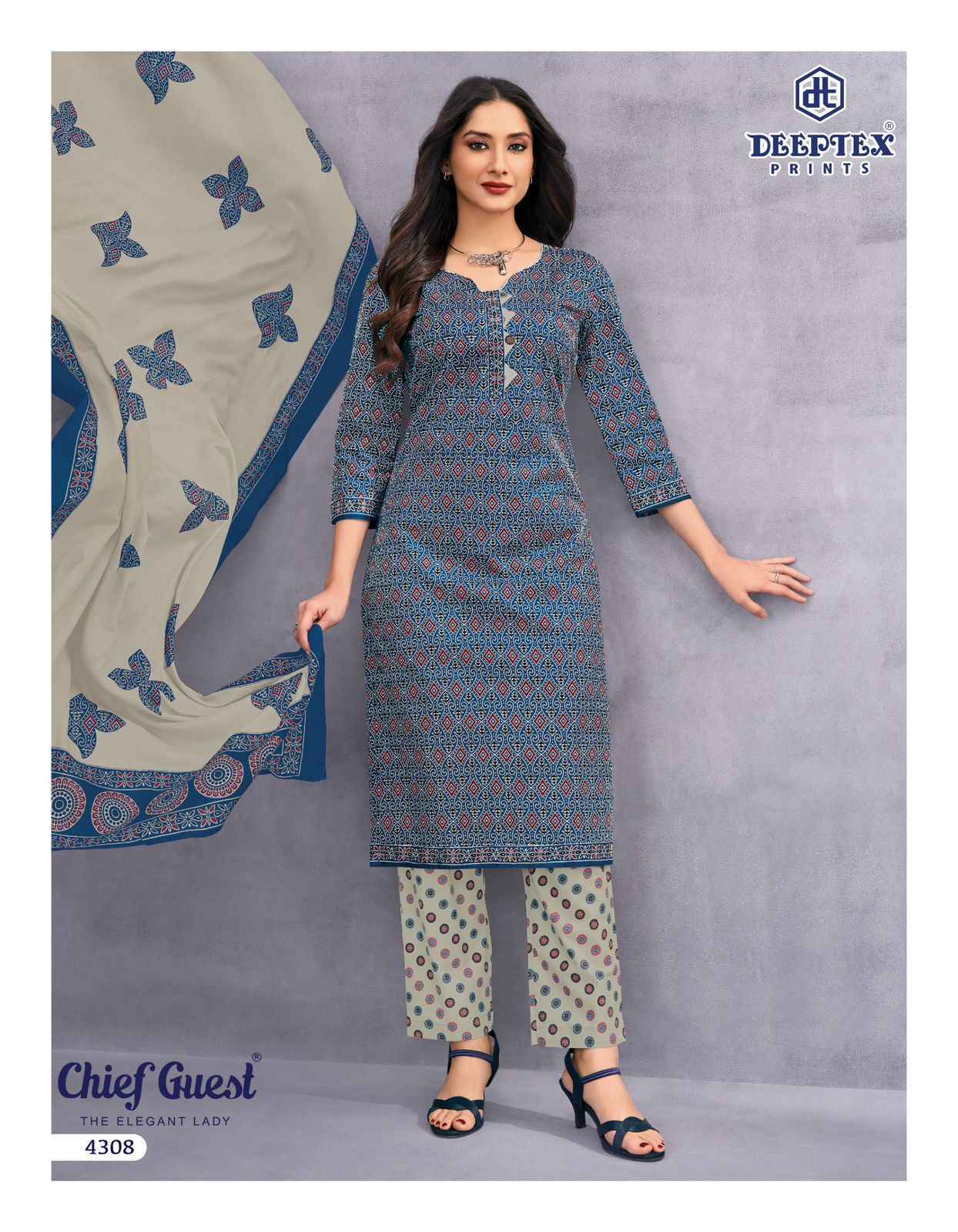 Deeptex Chief Guest Vol 43 Cotton Dress Material Wholesale Price ( 15 pcs Catalogue )
