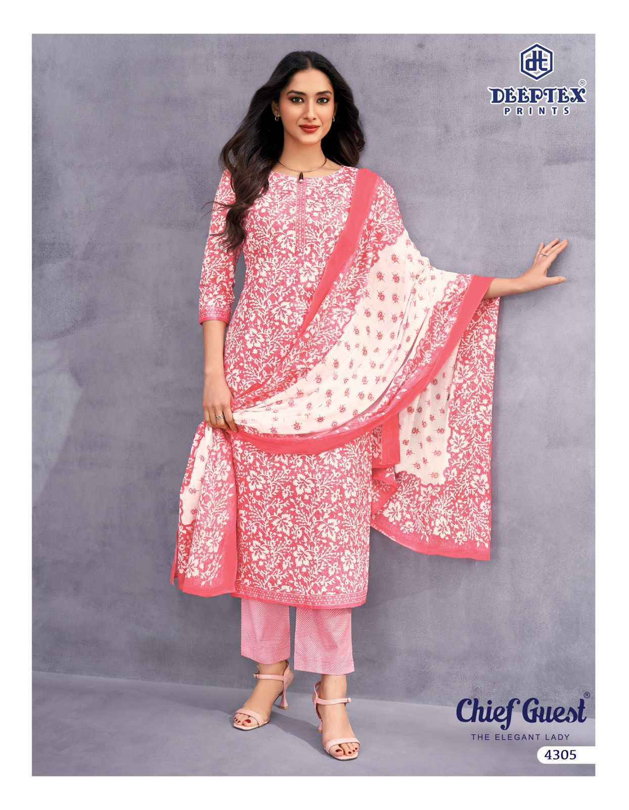 Deeptex Chief Guest Vol 43 Cotton Dress Material Wholesale Price ( 15 pcs Catalogue )