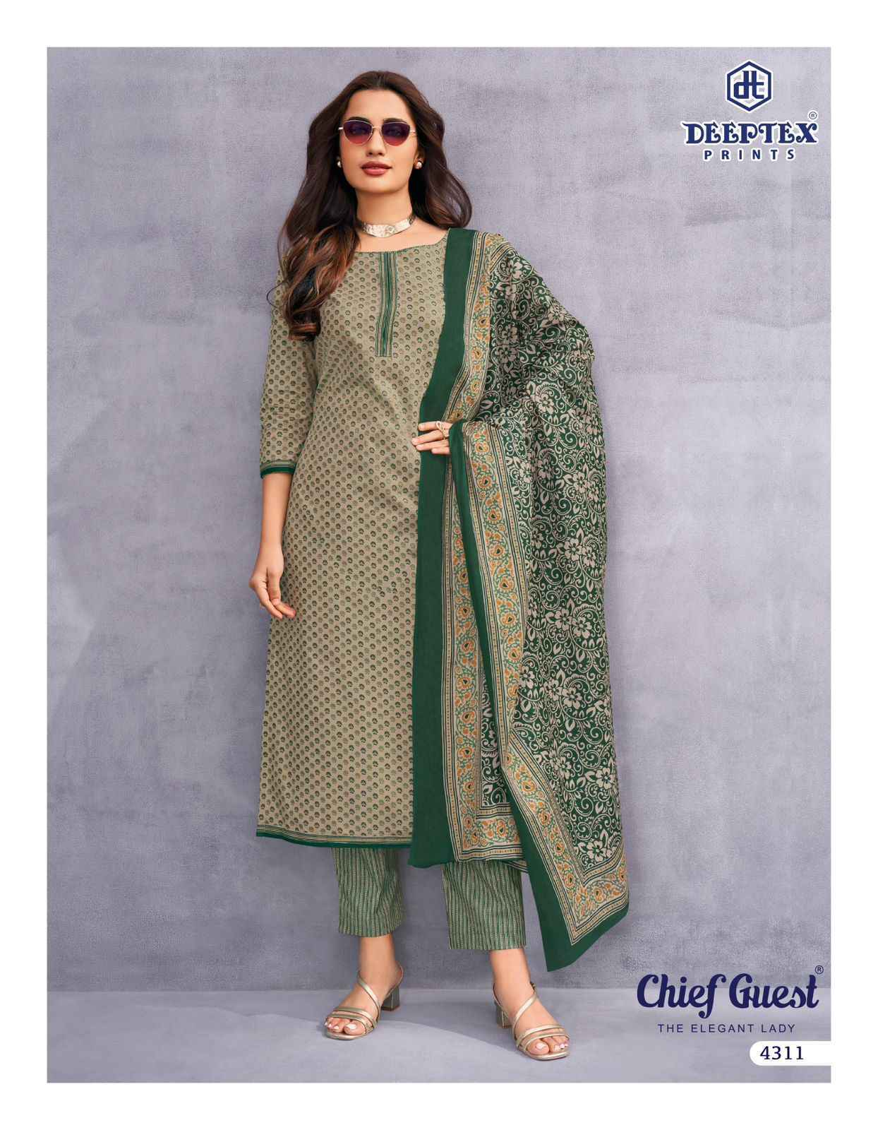 Deeptex Chief Guest Vol 43 Cotton Dress Material Wholesale Price ( 15 pcs Catalogue )