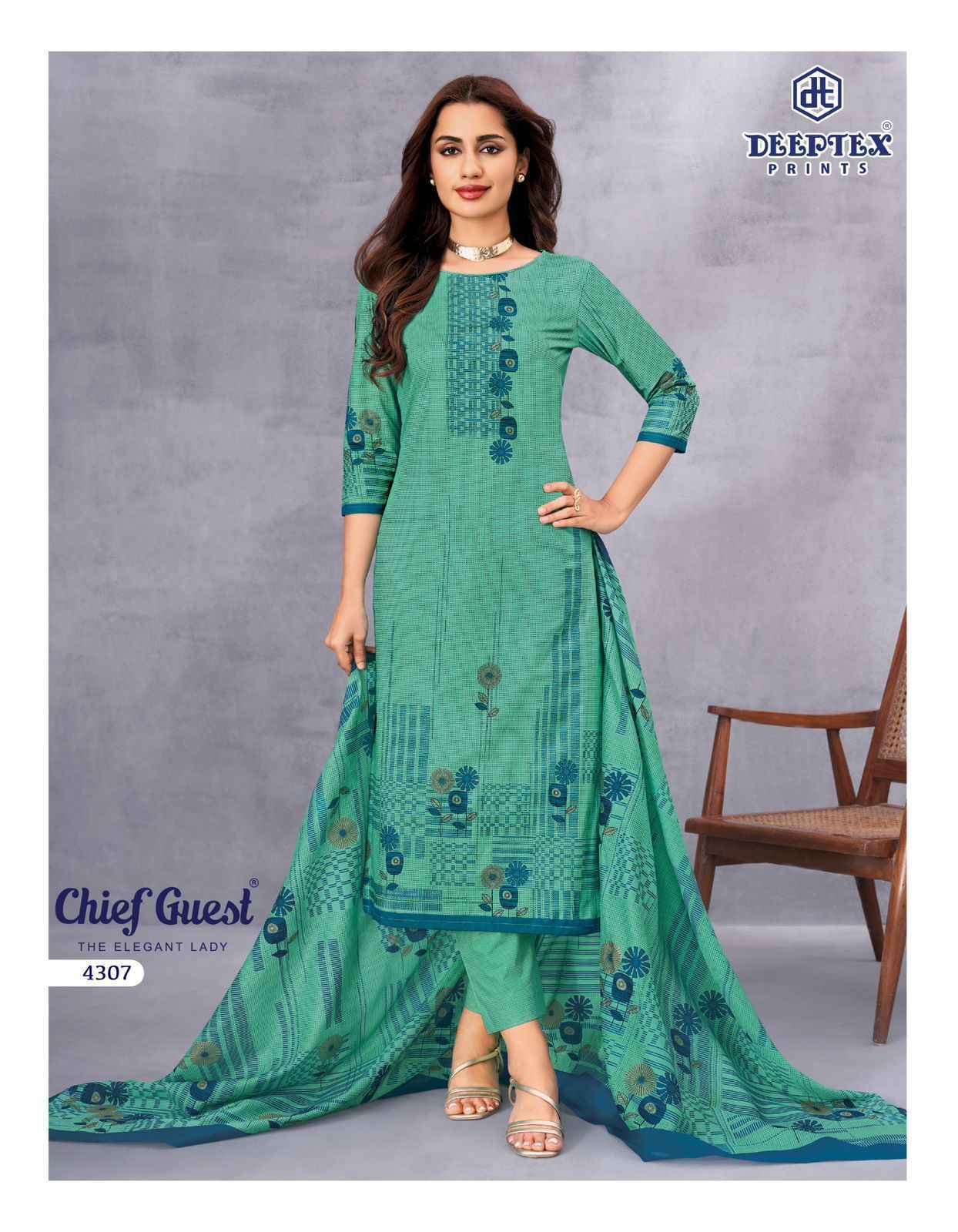 Deeptex Chief Guest Vol 43 Cotton Dress Material Wholesale Price ( 15 pcs Catalogue )