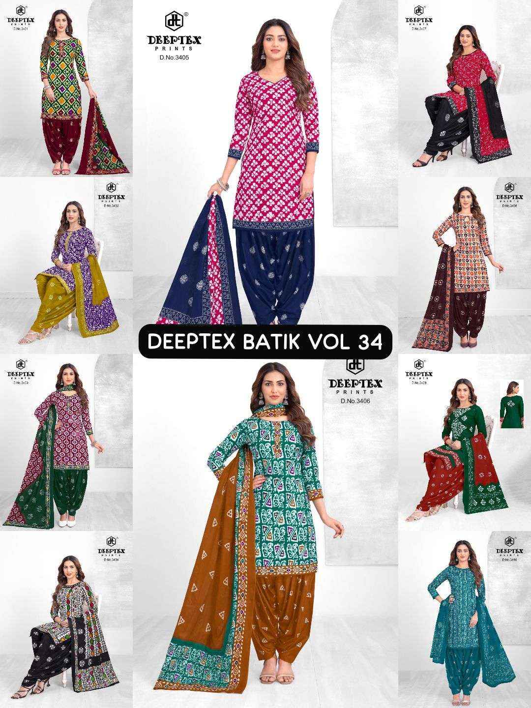 DEEPTEX PRINTS BATIK PLUS VOL 34 COTTON PRINTED PATIYALA DRESS COLLECTION ( 10 PCS CATALOG )