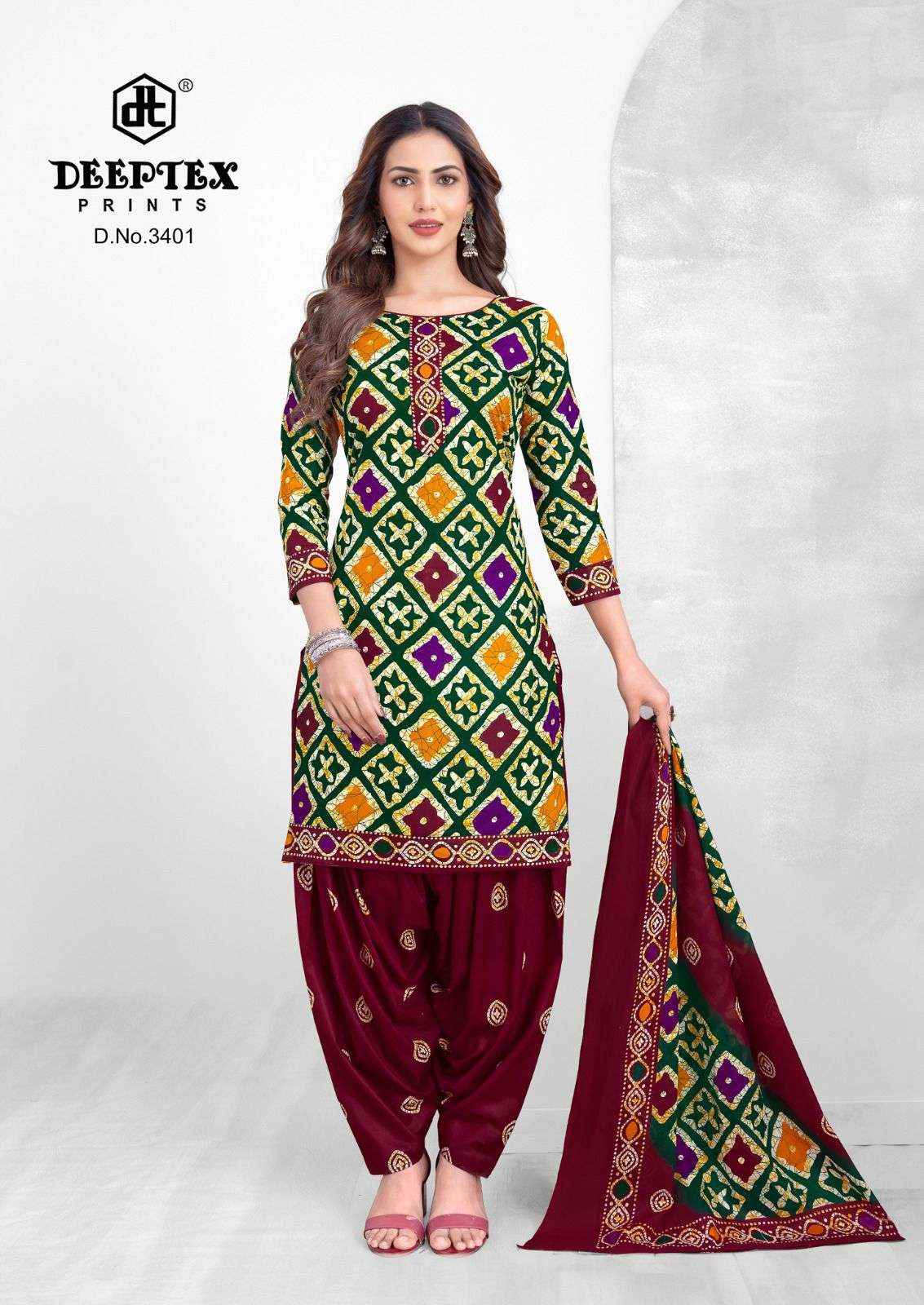 DEEPTEX PRINTS BATIK PLUS VOL 34 COTTON PRINTED PATIYALA DRESS COLLECTION ( 10 PCS CATALOG )