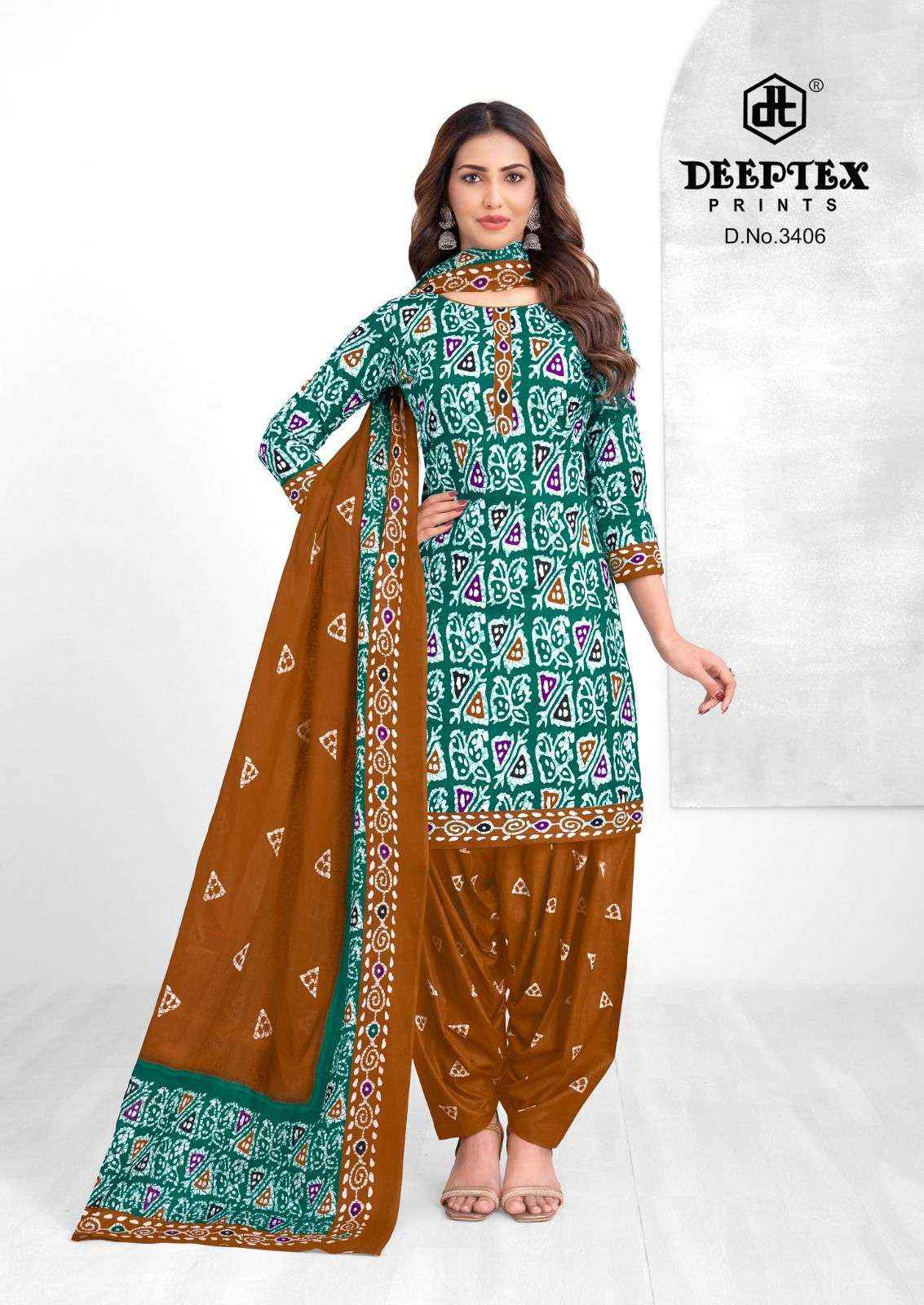 DEEPTEX PRINTS BATIK PLUS VOL 34 COTTON PRINTED PATIYALA DRESS COLLECTION ( 10 PCS CATALOG )