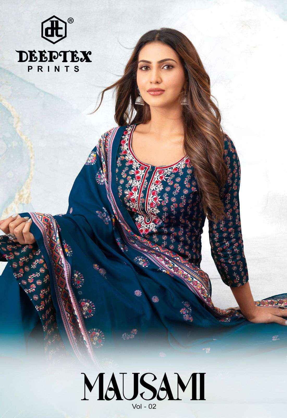 Deeptex Prints Mausami Vol 2 Heavy Jam Satin Dress Material Wholesale Price ( 8 Pcs Catalogue )