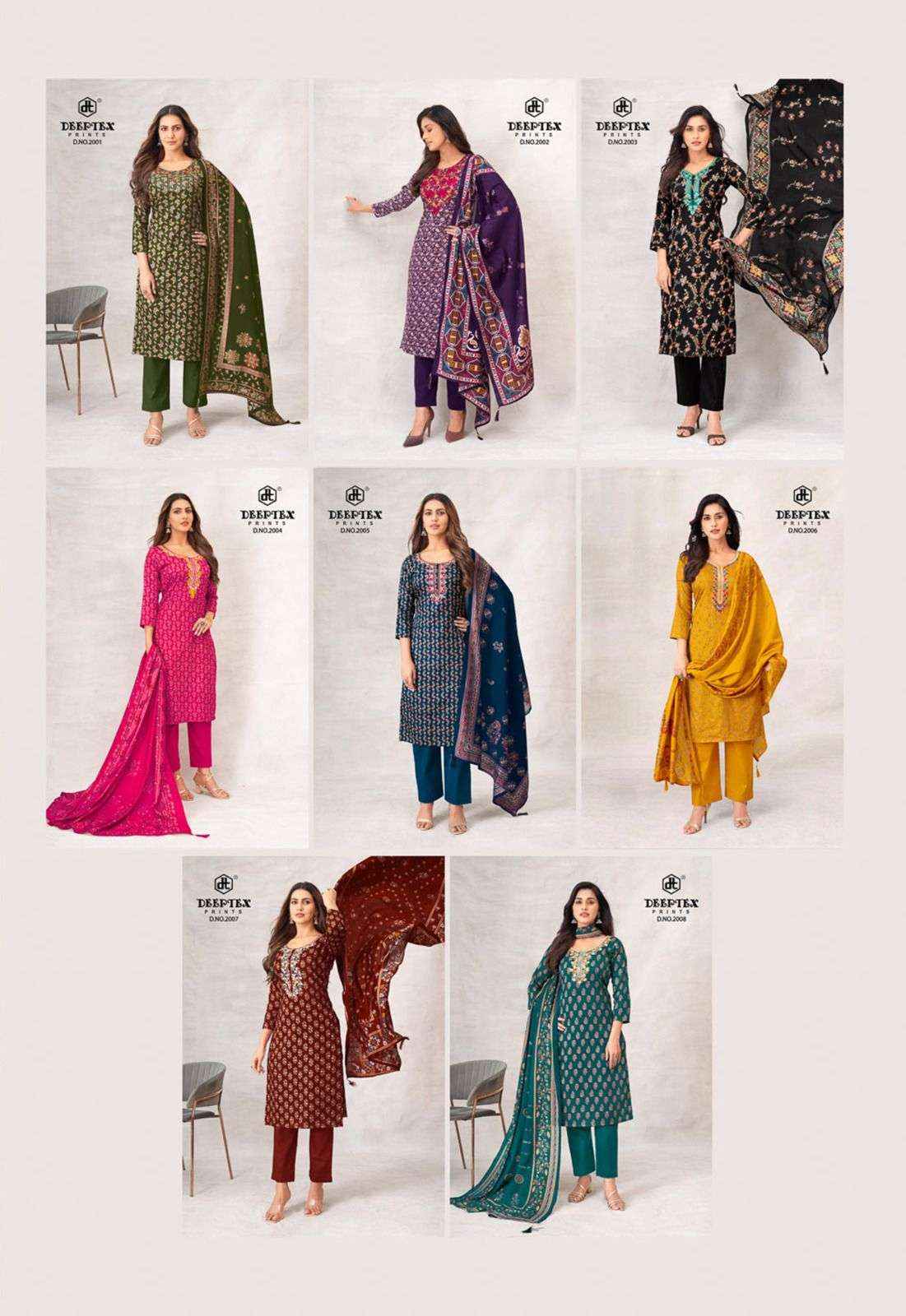 Deeptex Prints Mausami Vol 2 Heavy Jam Satin Dress Material Wholesale Price ( 8 Pcs Catalogue )